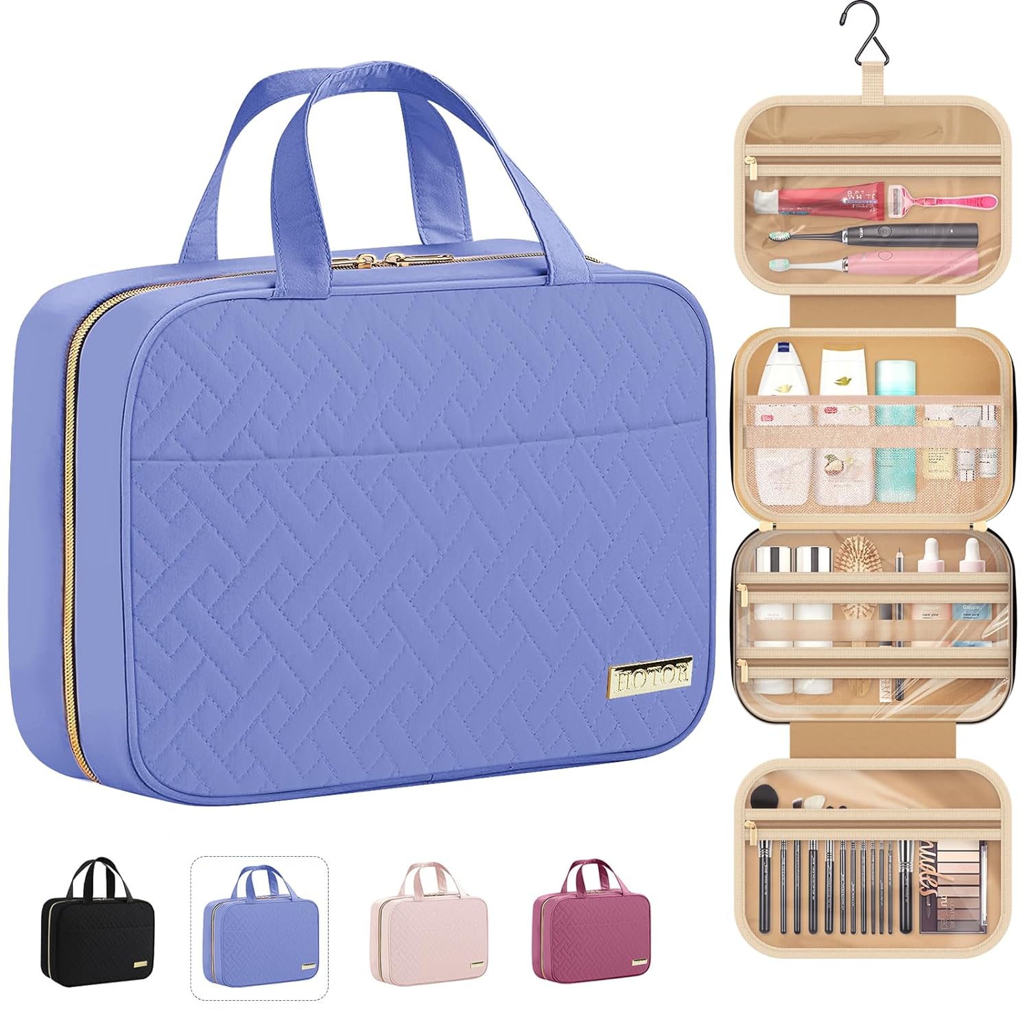 HOTOR Travel Toiletry Bag - Toiletry Bag w/Hanging...