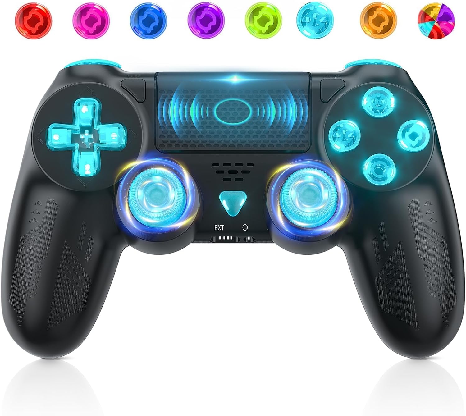 Gamrombo Wireless Controller for ps4, LED Gamepad for ps4/Pro/Slim/PC with Dual...