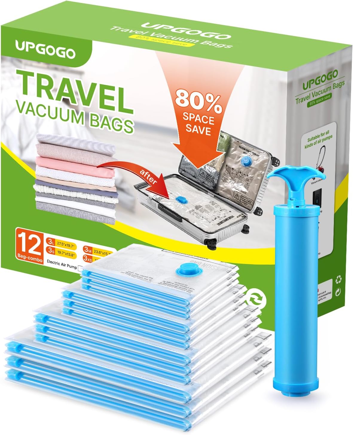 Vacuum Bags for Travel, Special Vacuum Travel Bags for Luggage, Innovative Vacuu...
