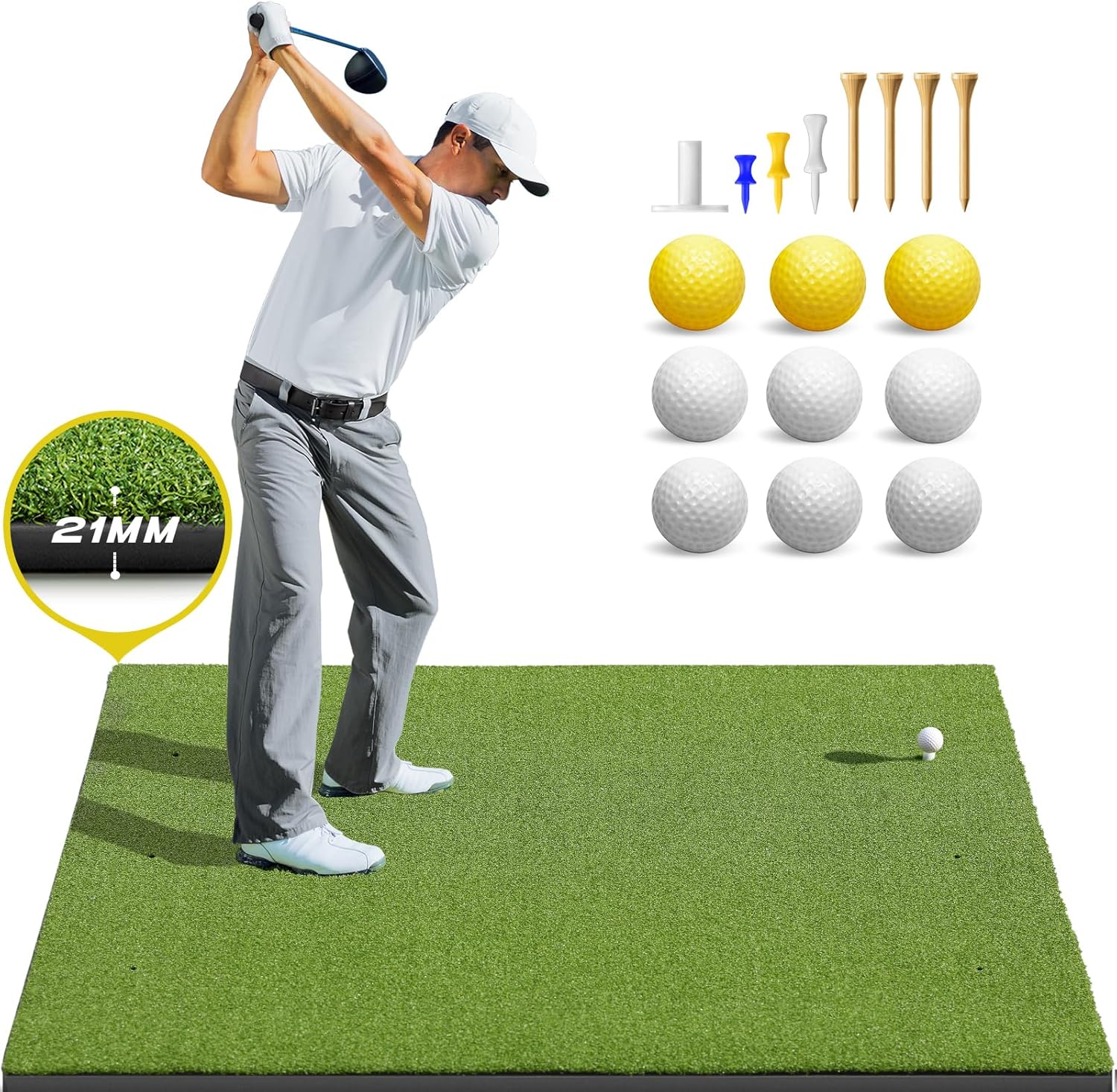 Bltend Golf Mat, Golf Hitting Mats Practice Outdoo...