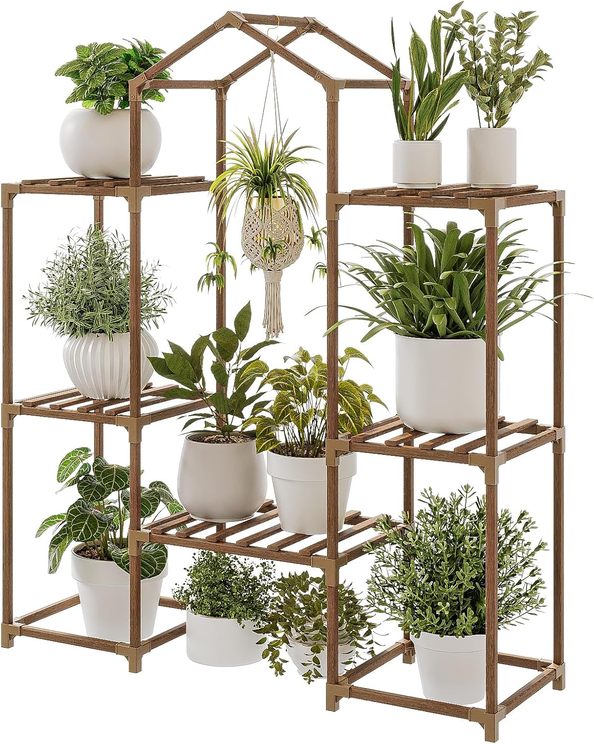 Bamworld Plant Stand, Special Indoor Hanging Plant Shelf, Large Plant Rack for M...
