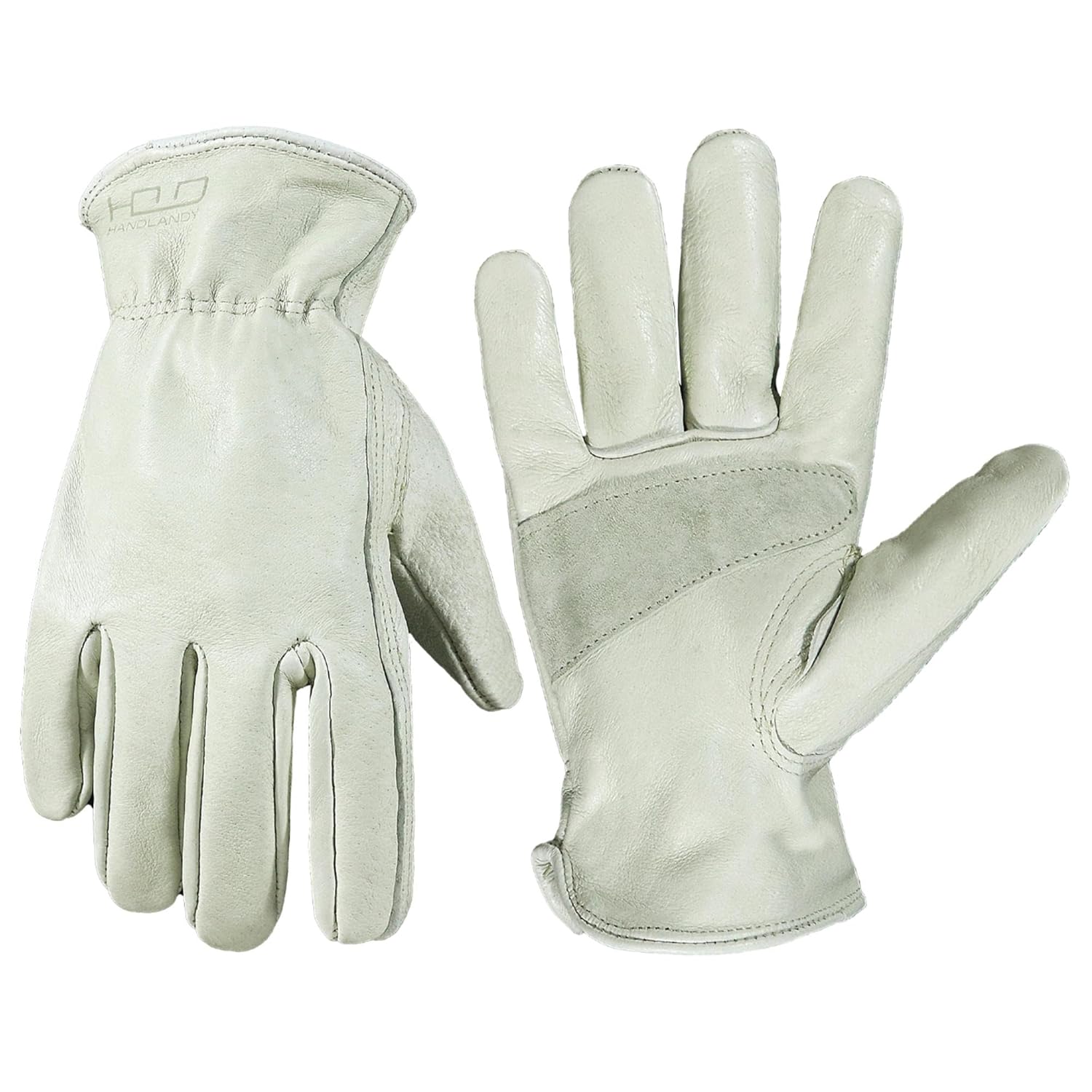 HANDLANDY Gardening Gloves for Men and Women, Thorn Proof Leather Work Gloves He...