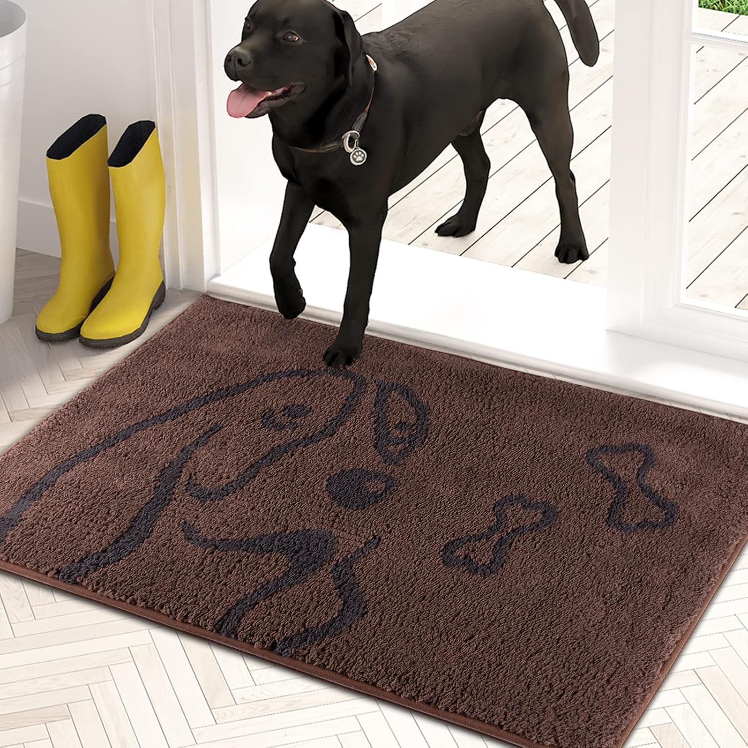PURRUGS Dirt Trapper Doormat 50 x 80 cm, Non-Skid/Slip Machine Washable Entrance...