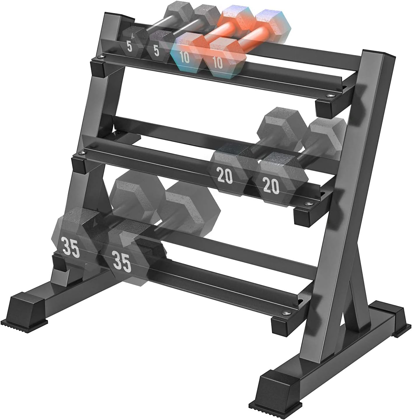 YOLEO 3 Tier Dumbbell Rack, Special Dumbbell Rack Stand Only for Home Gym, Innov...