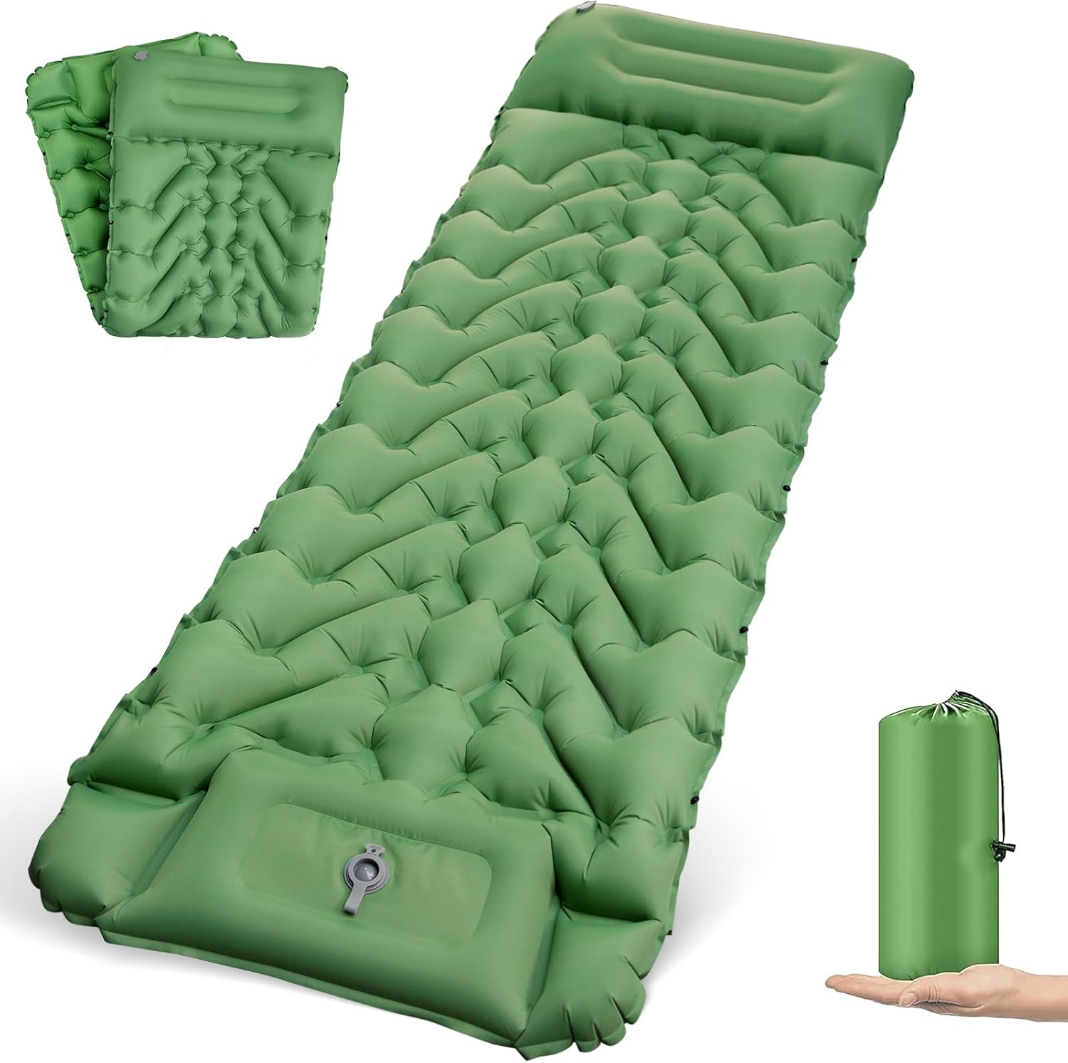 BITIWEND Camping Mat Ultralight Self Inflating Sleeping Mat with Built-in Foot P...