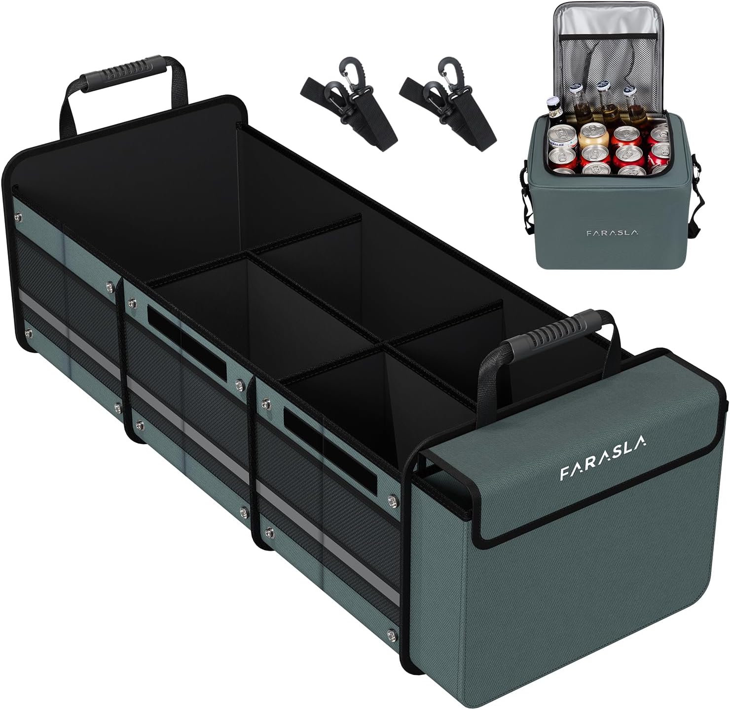 Farasla Waterproof Trunk Organizer with Insulated...