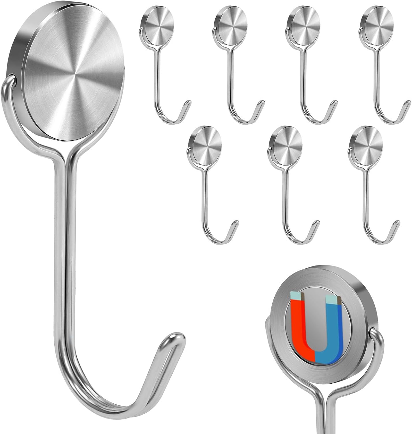 Magnetic Hooks Heavy Duty Magnets Hooks for Refrigerator Grill Toolbox Outdoor,C...