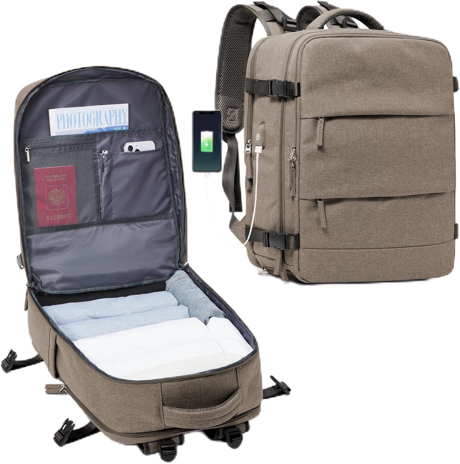 SZLX Large Travel Backpack Women, Carry On Backpack Men,Hiking Backpack Waterpro...