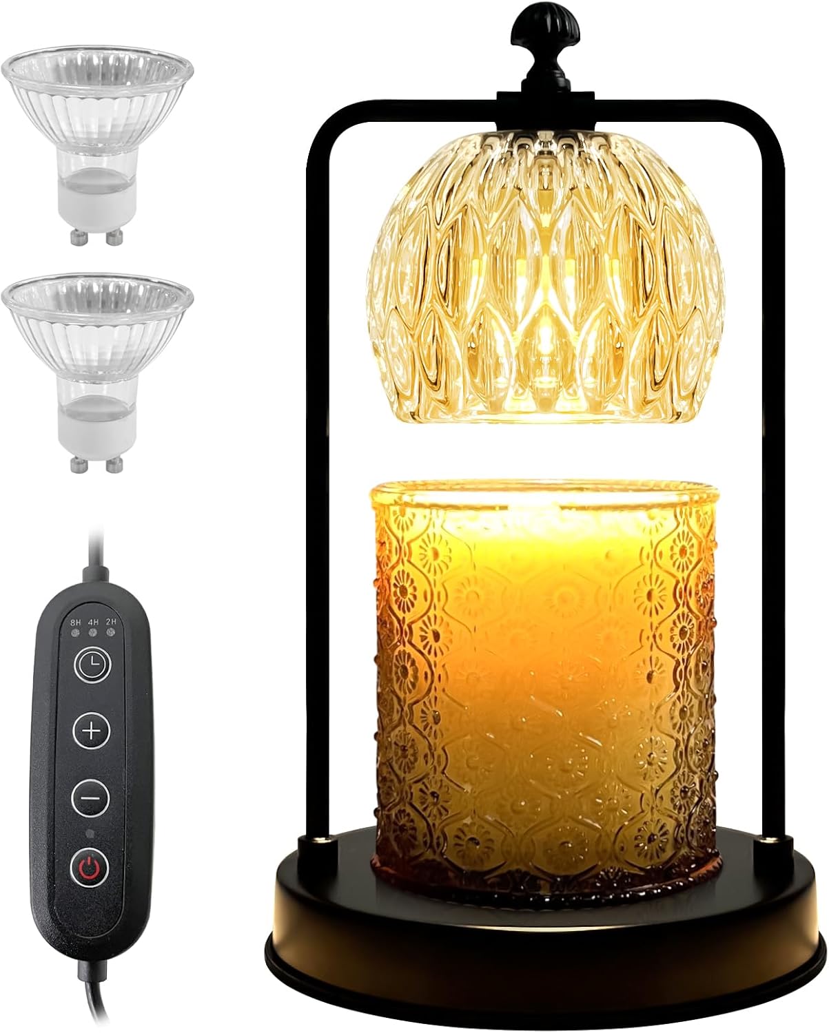 Candle Warmer Lamp with Timer, Glass Electric Candle Warmer, Dimmable Candle Lam...