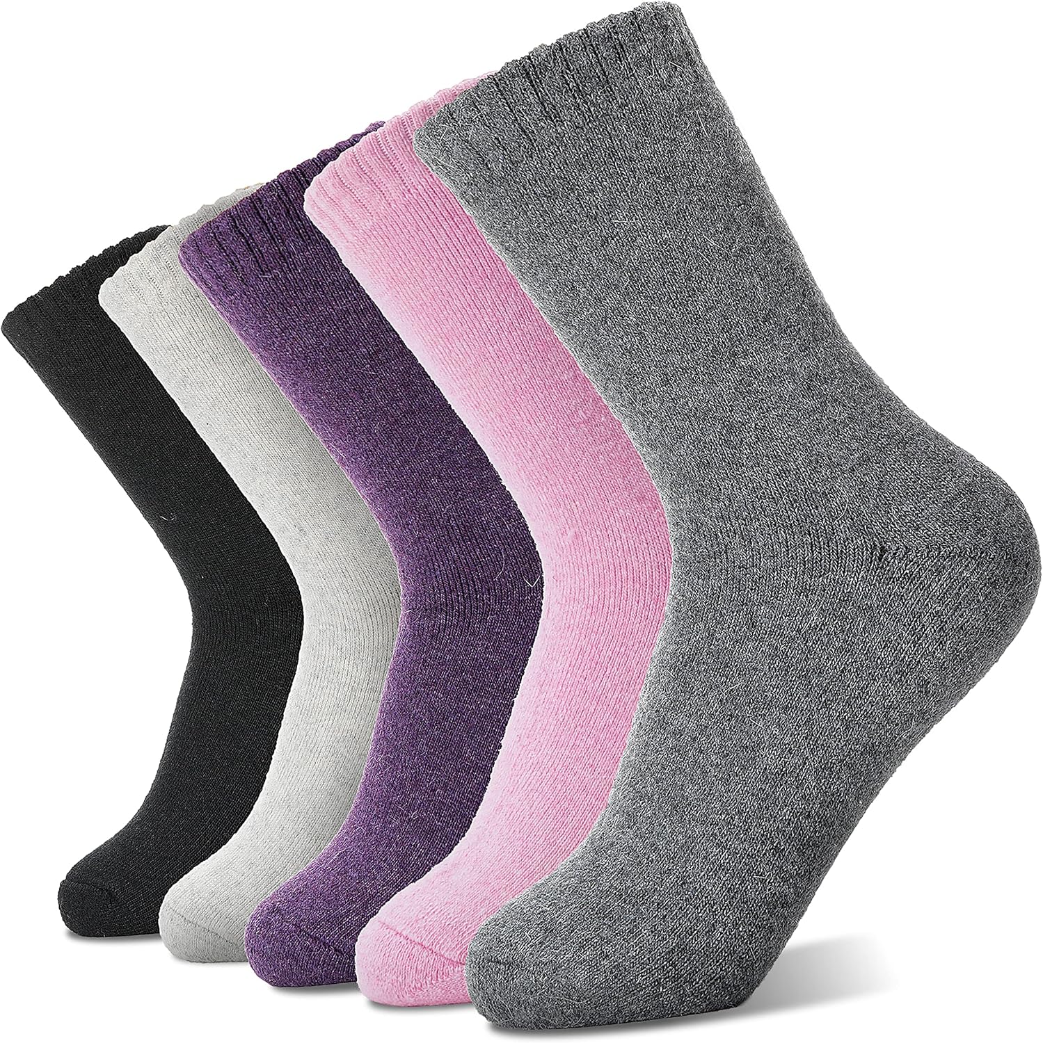 Sandsuced 5 Pack Merino Wool Hiking Socks for Wome...