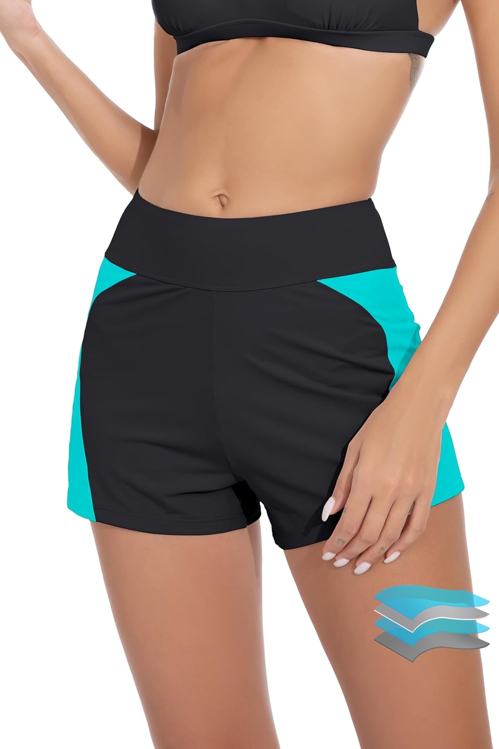 Beautikini Period Swimwear Menstrual Leakproof Swim Shorts Quick Dry 3" Wide Wai...