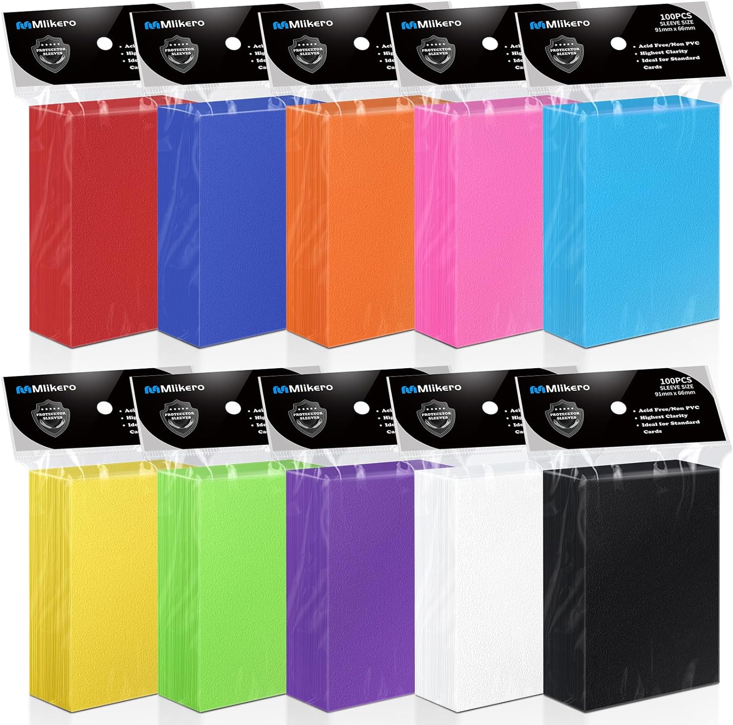 Mlikero 1000 Count Card Sleeves Toploaders for Trading Cards,Soft Baseball Plast...