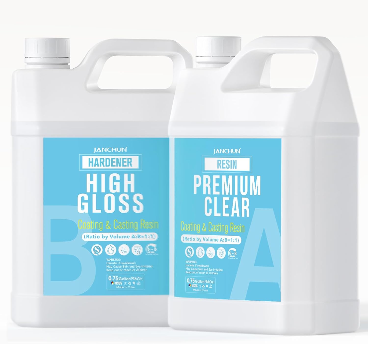 192oz/1.5 Gallon Epoxy Resin Kit, Premium Clear High Gloss Casting and Coating f...