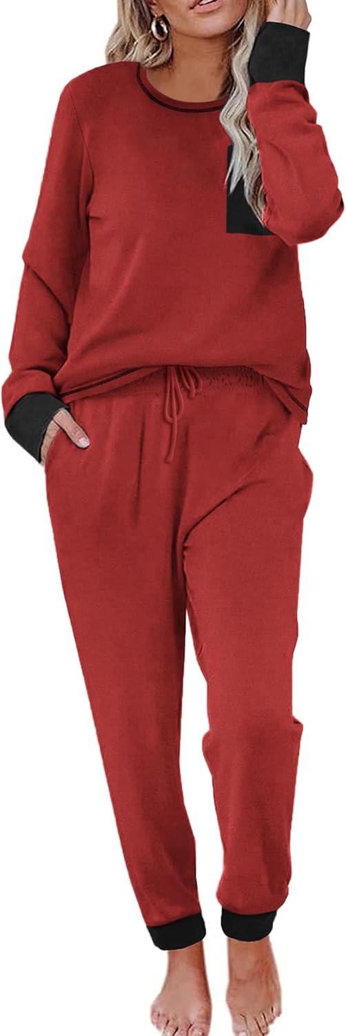Ekouaer Pajamas, Premium Long Sleeve Sleepwear for Women, Cozy 2 Piece Pajama Se...