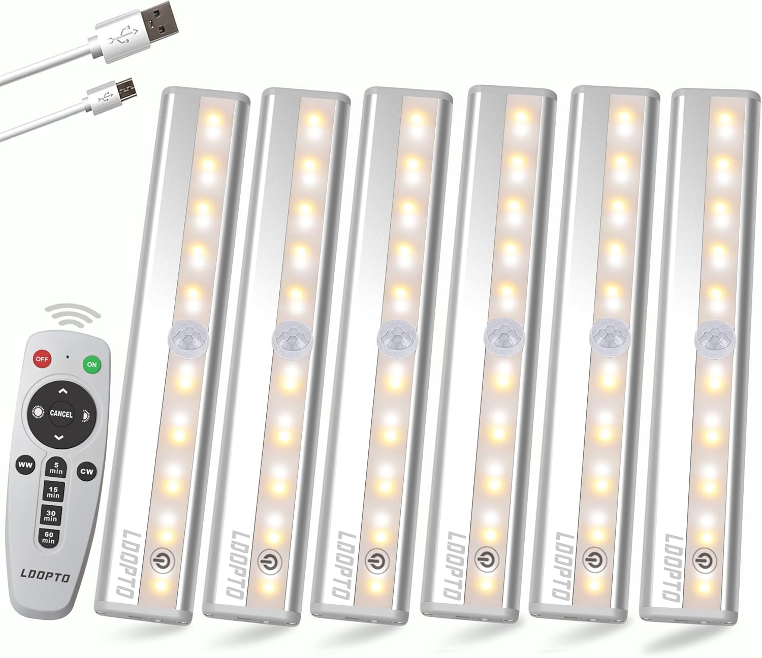 Under Cabinet Lights with Remote, Dimmable Battery Operated Closet Lights, Under...
