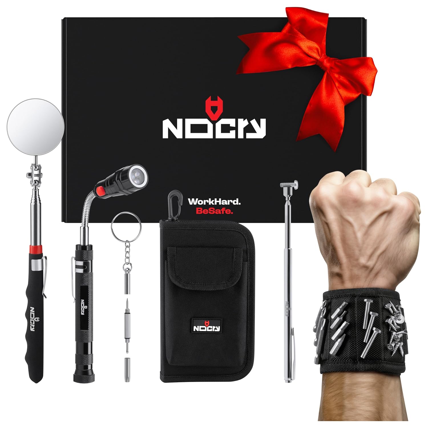 NoCry Telescoping Magnetic Pickup Tool Set for Father's Day Gift — Magnetic Wris...