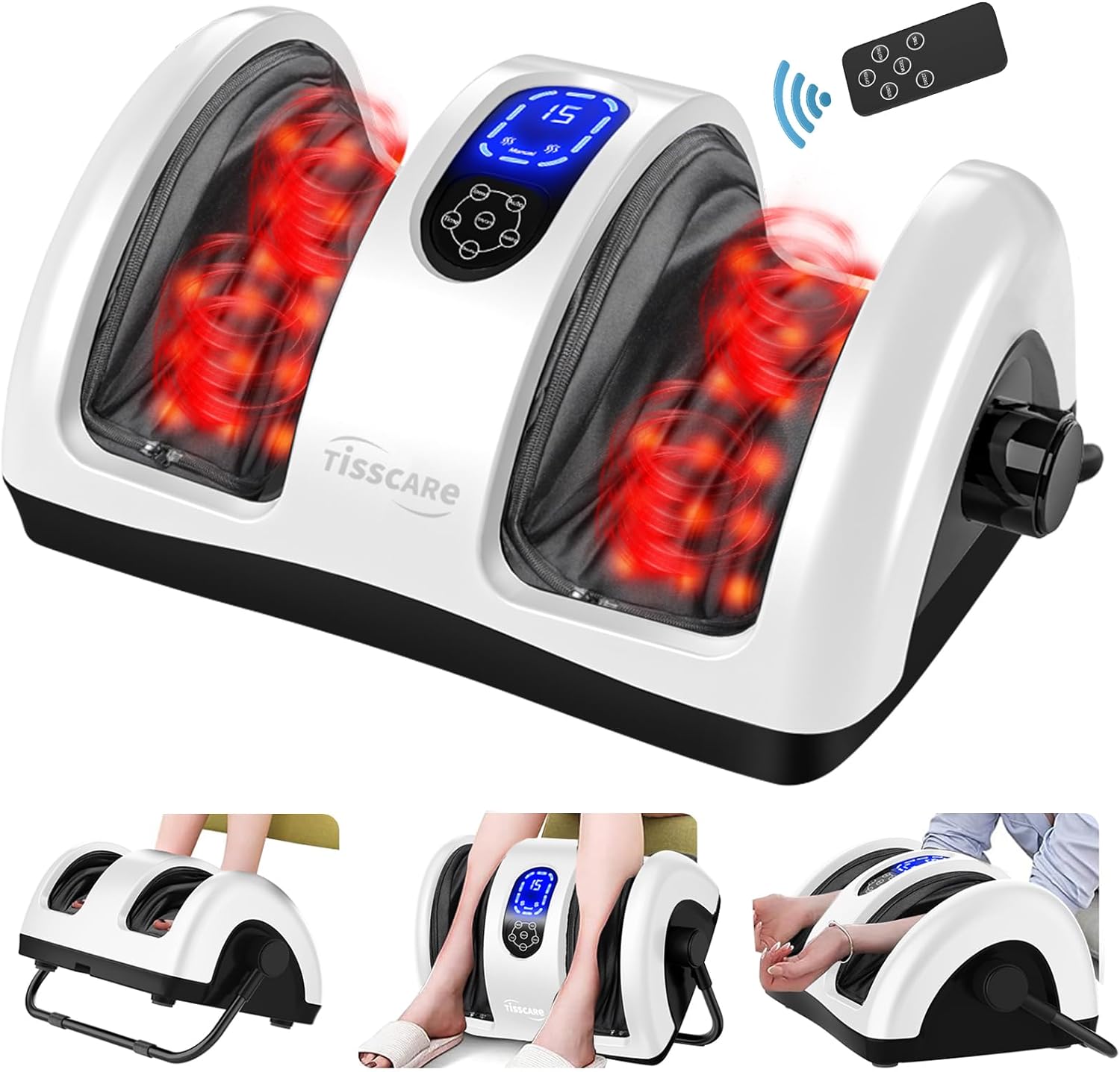 TISSCARE Shiatsu Foot Massager with Heat: Foot Massager Machine for Neuropathy,...