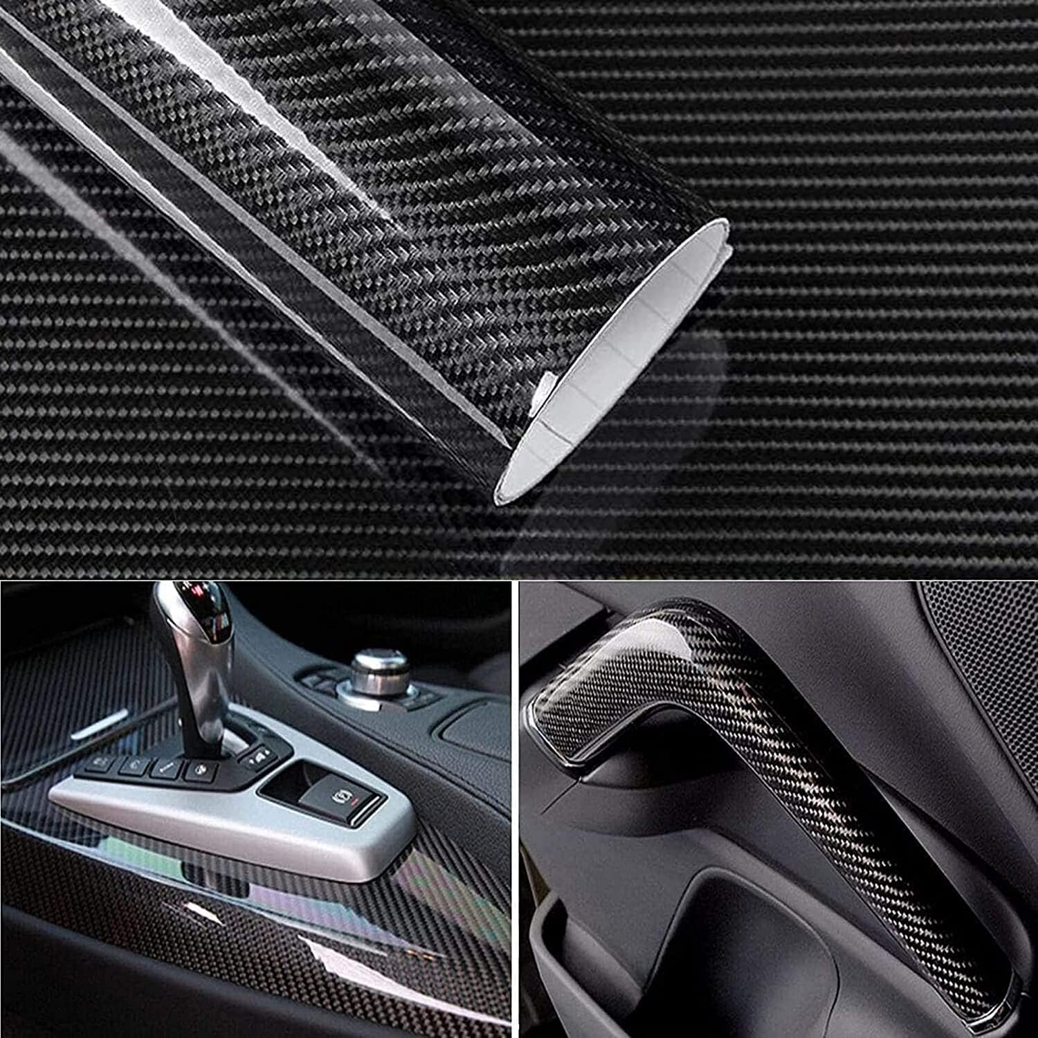 Arespark 6D Carbon Fiber Vinyl Self Adhesive Film, Waterproof Wrap Roll Without...