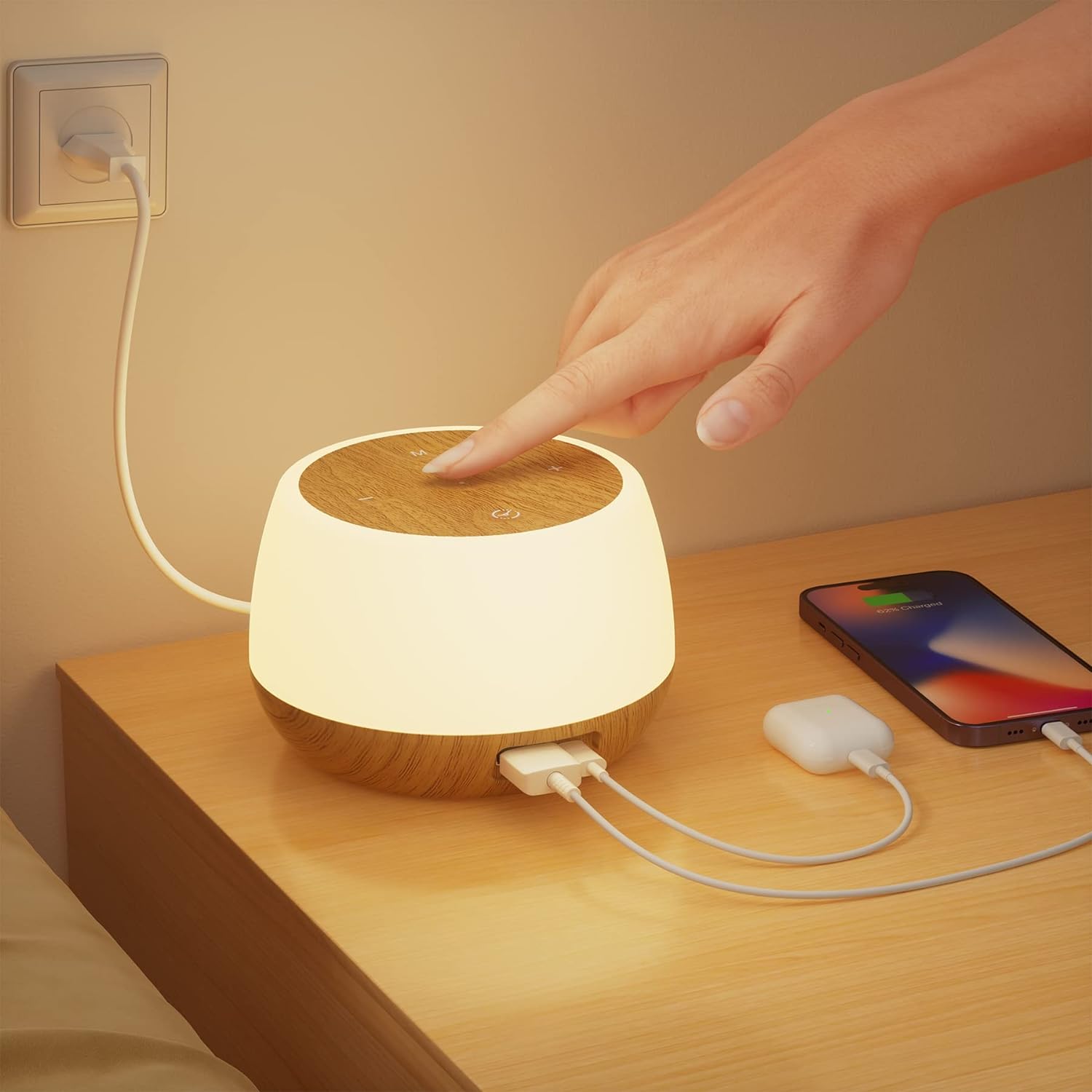 Görvitor LED Bedside Lamps with 20W USB Charging Port, Table Lamp with Colour C...