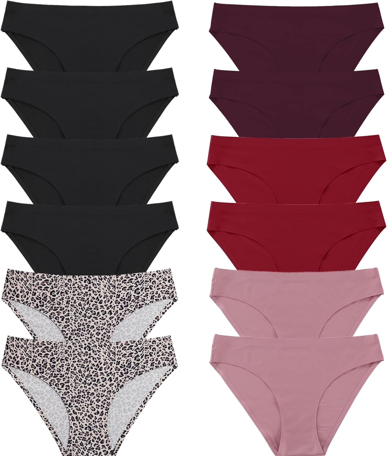 FINETOO 12Pack Womens Seamless Underwear No Show Cheeky Panties Invisibles Brief...