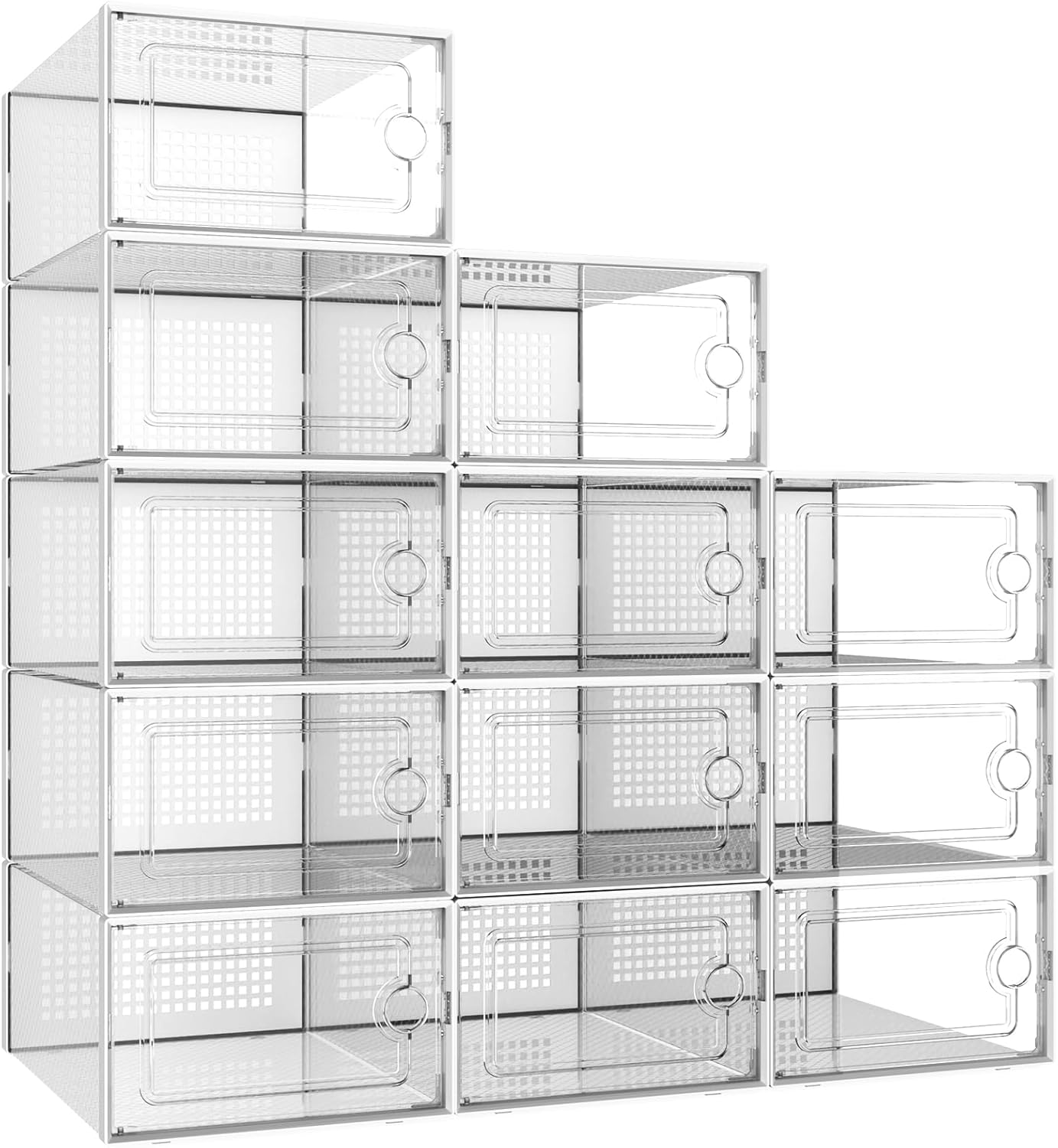 Potahouse® Shoe Storage Organizer, Special X-Large Stackable Shoe Box with Lids,...