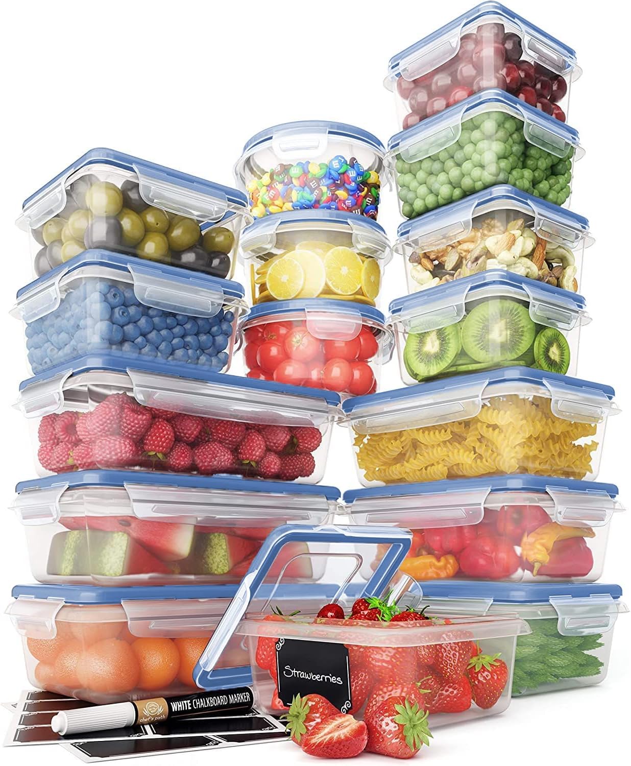 Chef's Path 32 Piece Food Storage Containers Set w...