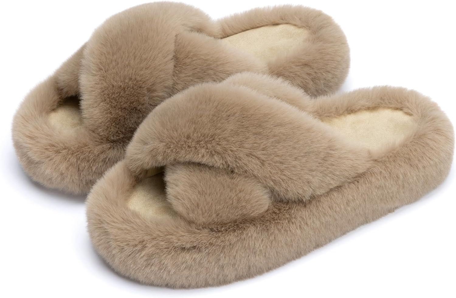 Chantomoo Women's Slippers Memory Foam House Bedroom Slippers for Women Fuzzy Pl...
