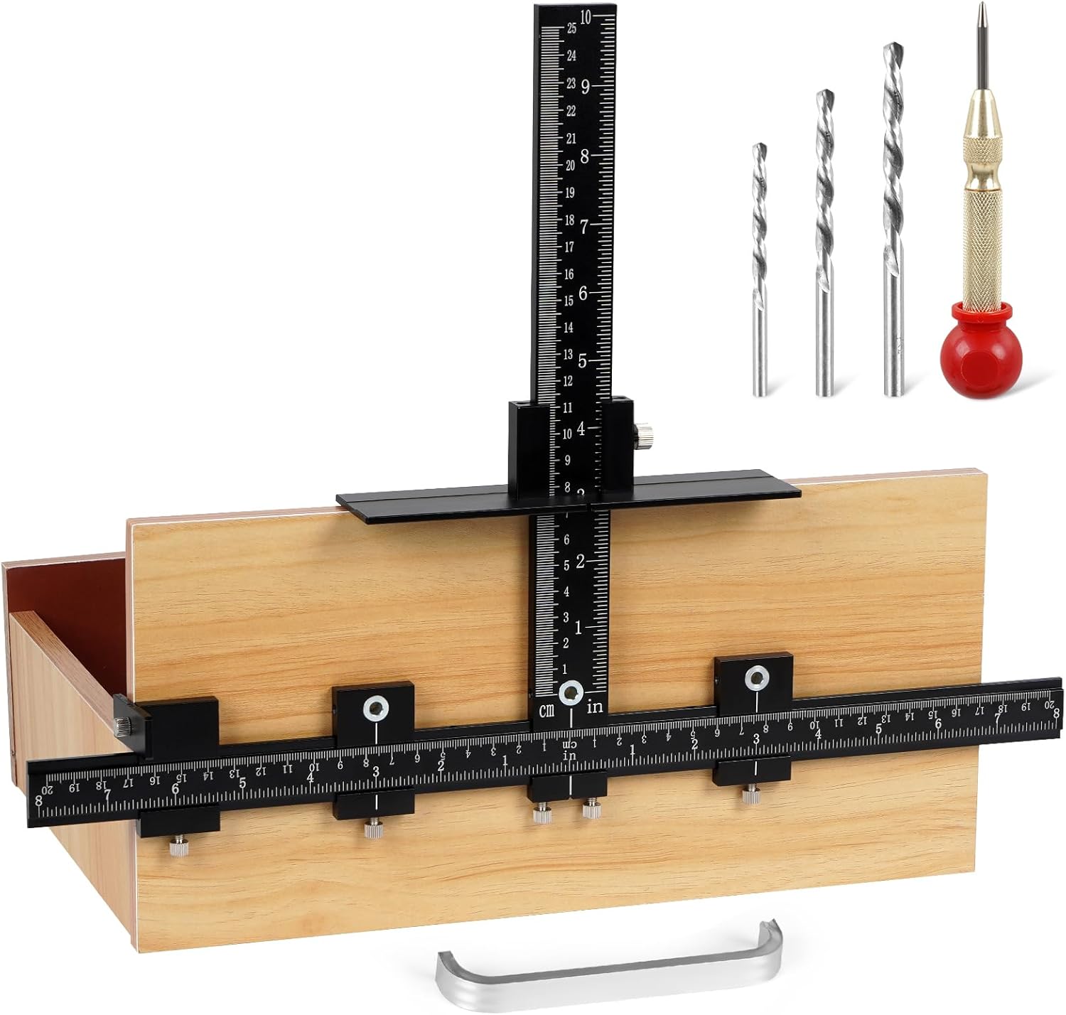 Aluminum Cabinet Hardware Jig, Punch Locator Drill Guide,Wood Drilling Dowelling...