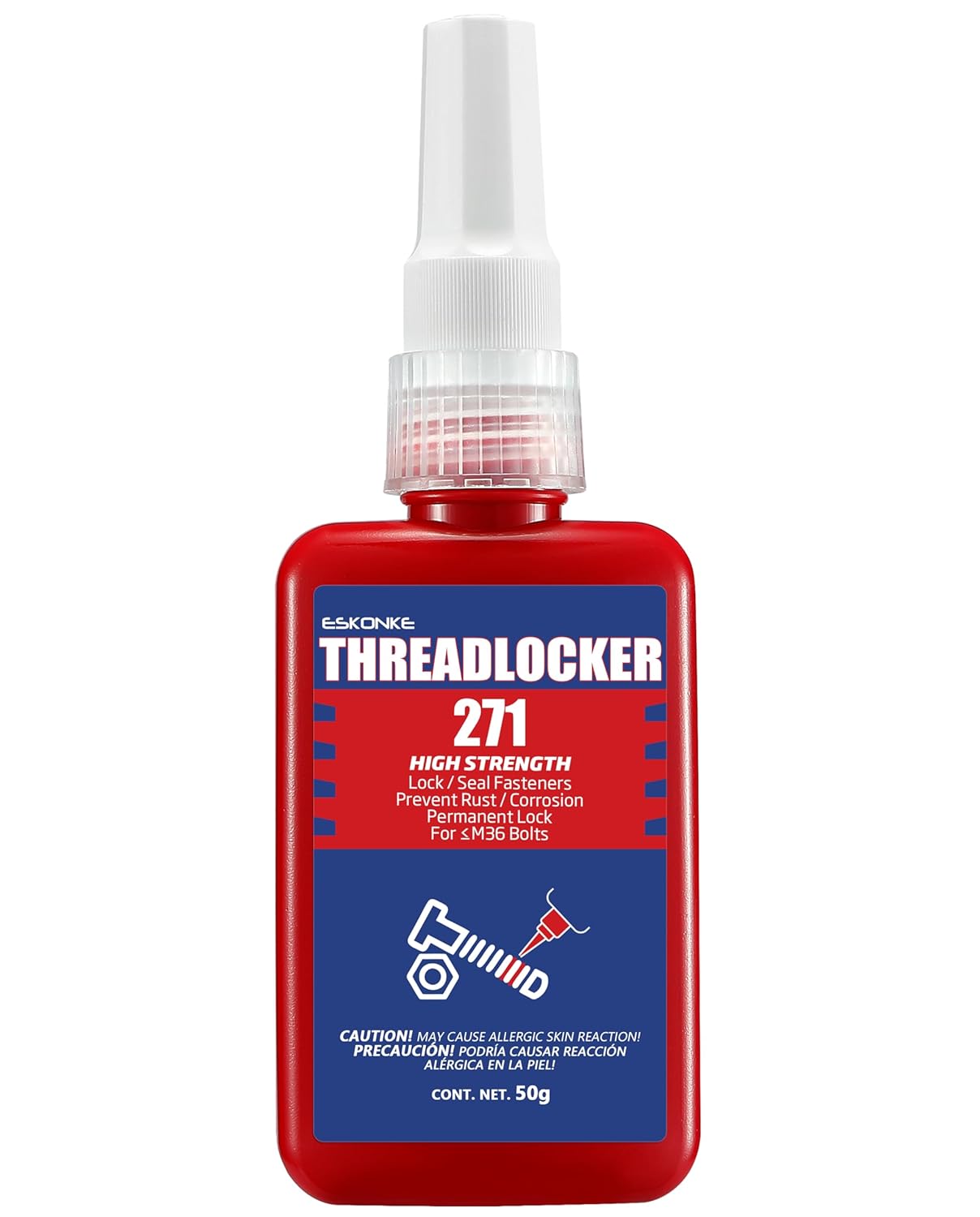 Red Thread Locker 271 High Strength Permanent Lock...