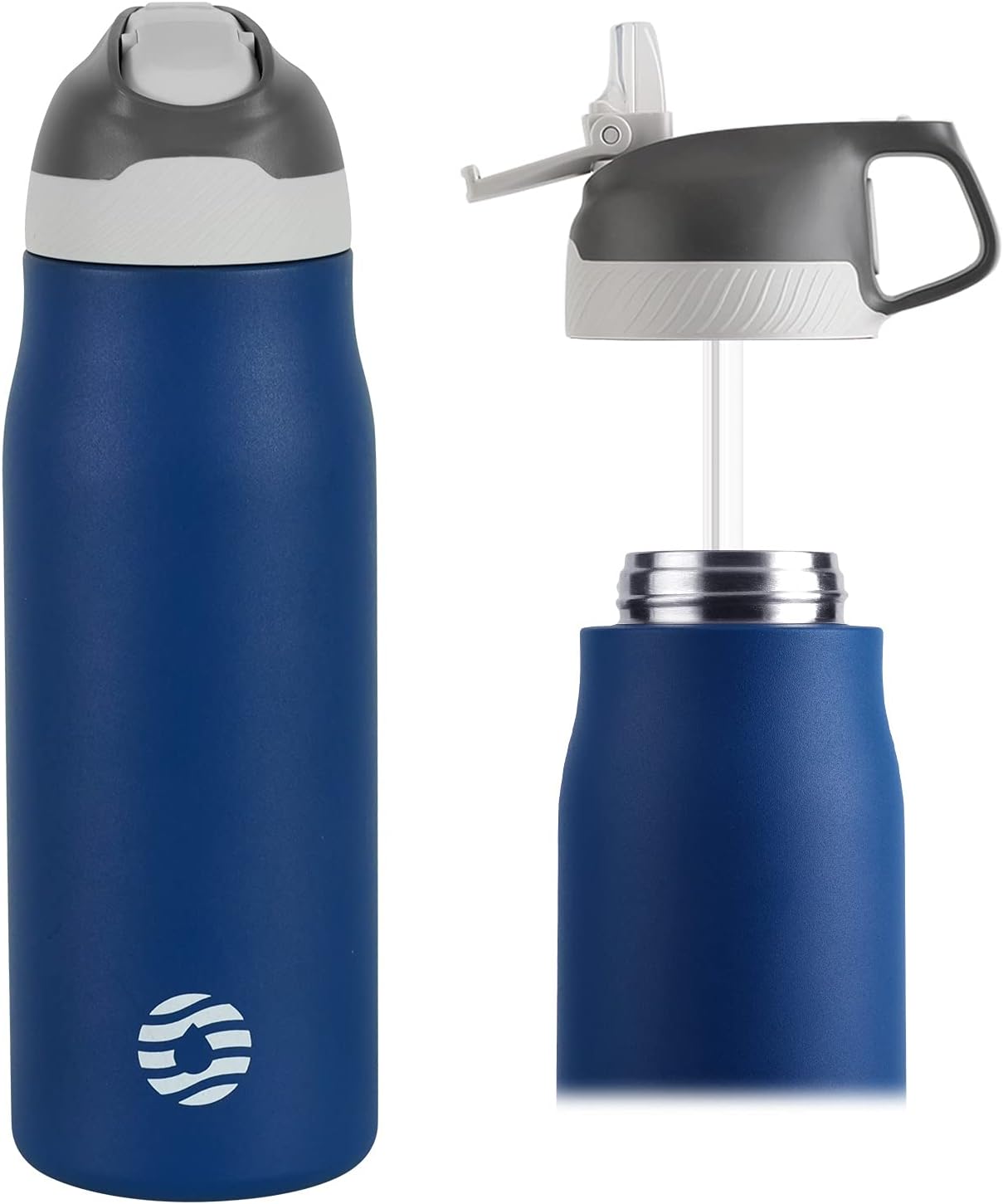 FEIJIAN 316 Stainless Steel Water Bottle with Straw - Vacuum Insulated Metal Wat...