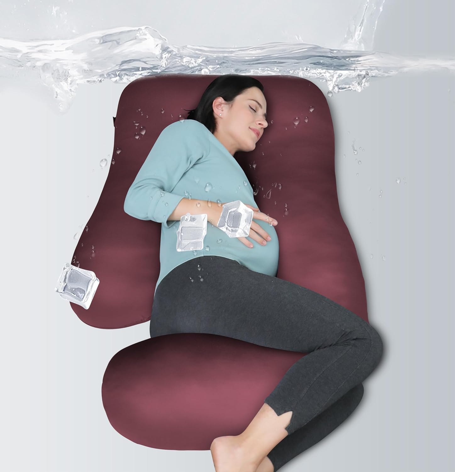 MOON PARK Pregnancy Pillows, Special U Shaped Full Body Maternity Pillow with Re...