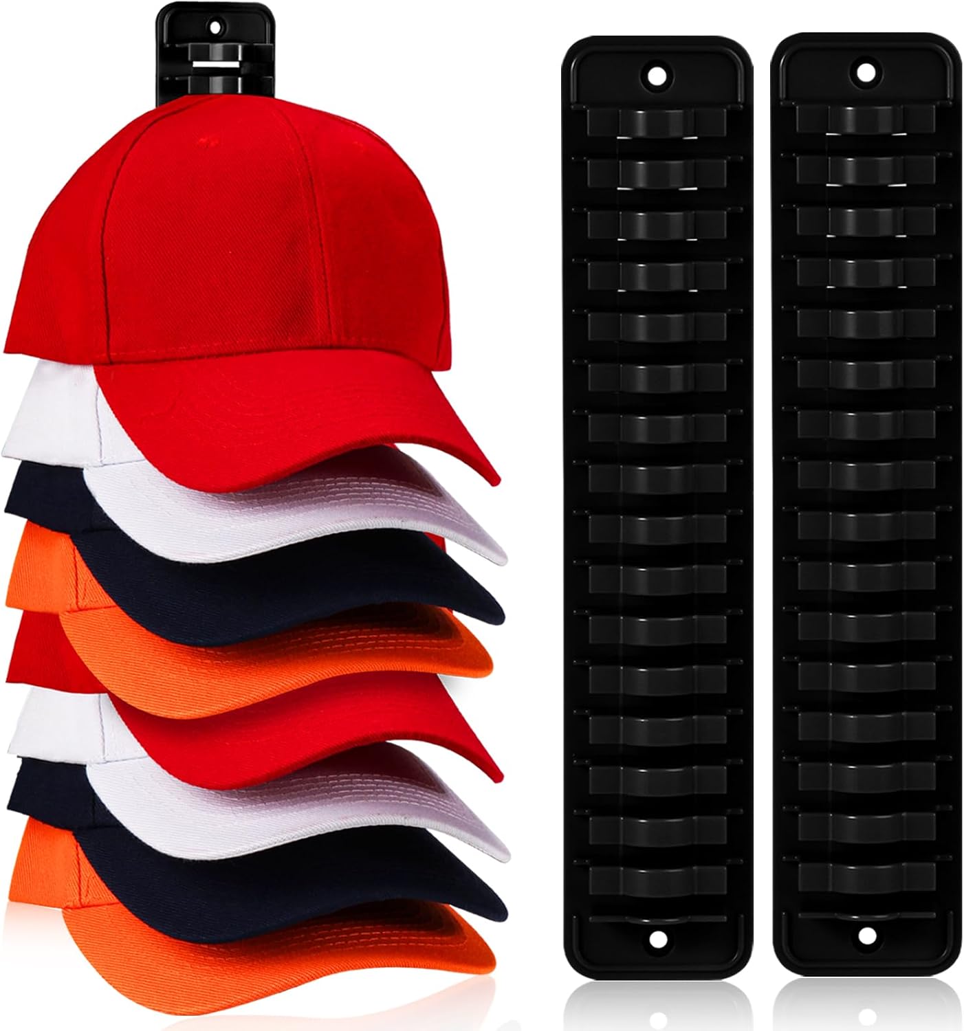 Hat Rack for Wall, 2 Packs Hat Organizer for Baseb...