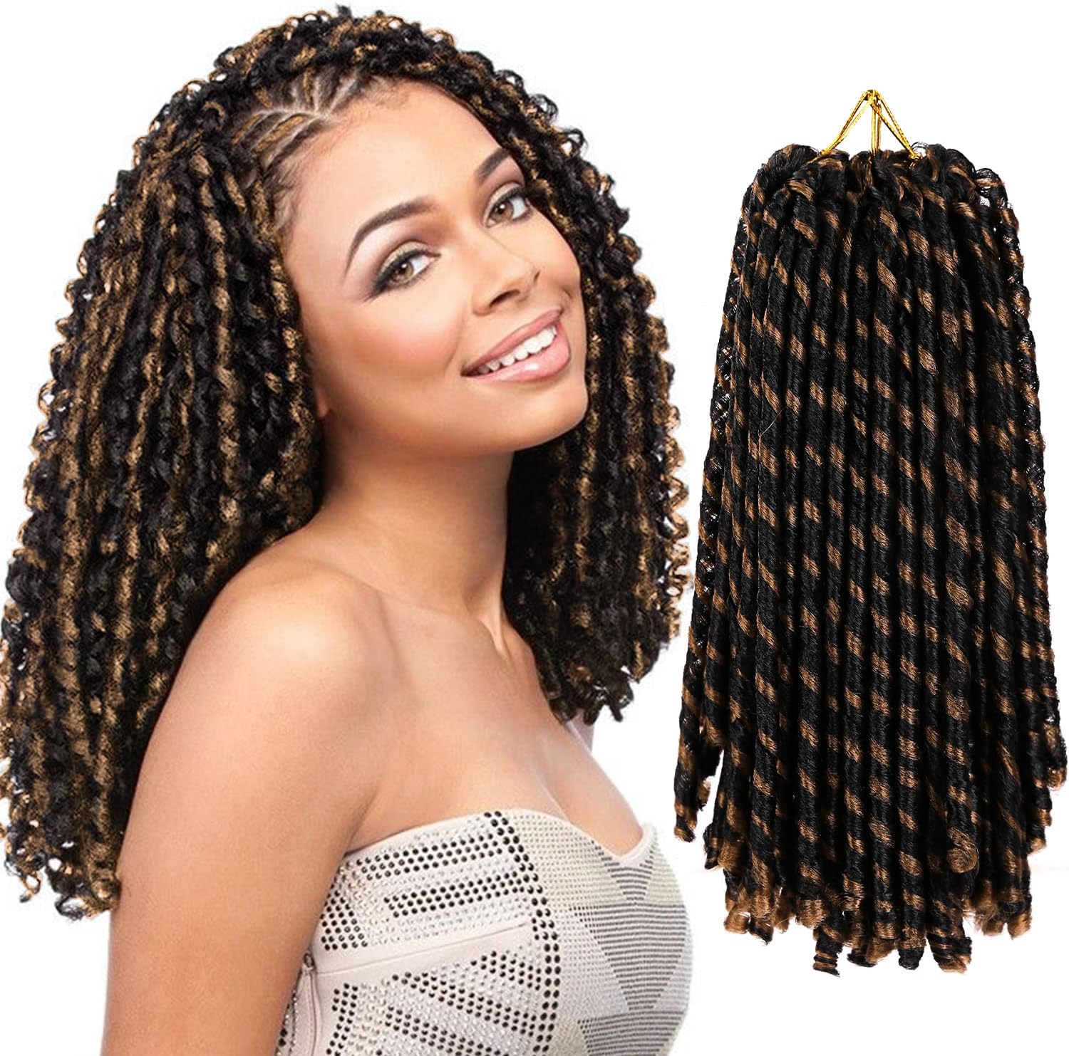 Straight Faux Locs Crochet Hair, 4 Packs Soft Locs Crochet Hair, Locs Crochet ha...