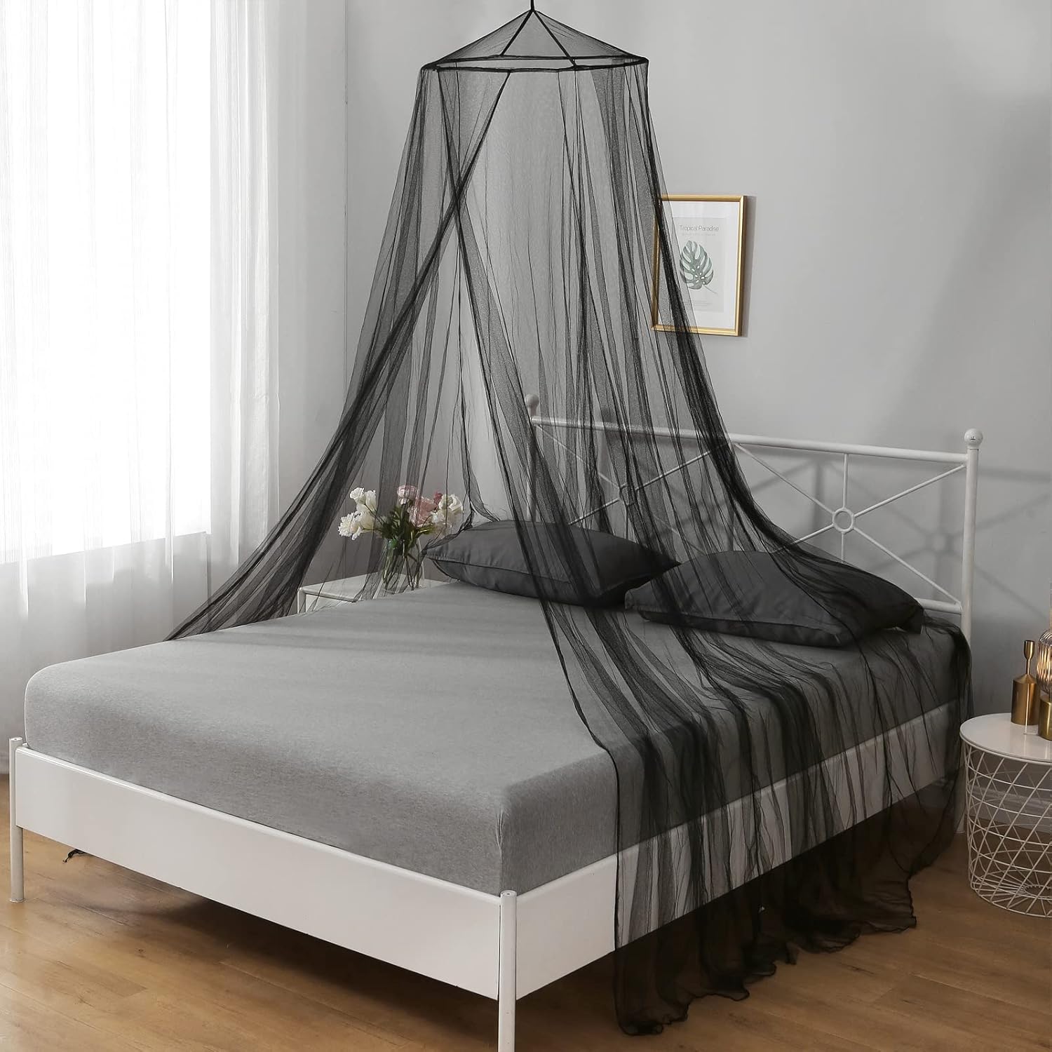 VISATOR Mosquito Net Bed Canopy for Girls,King Canopy Bed Curtains Queen Size fr...