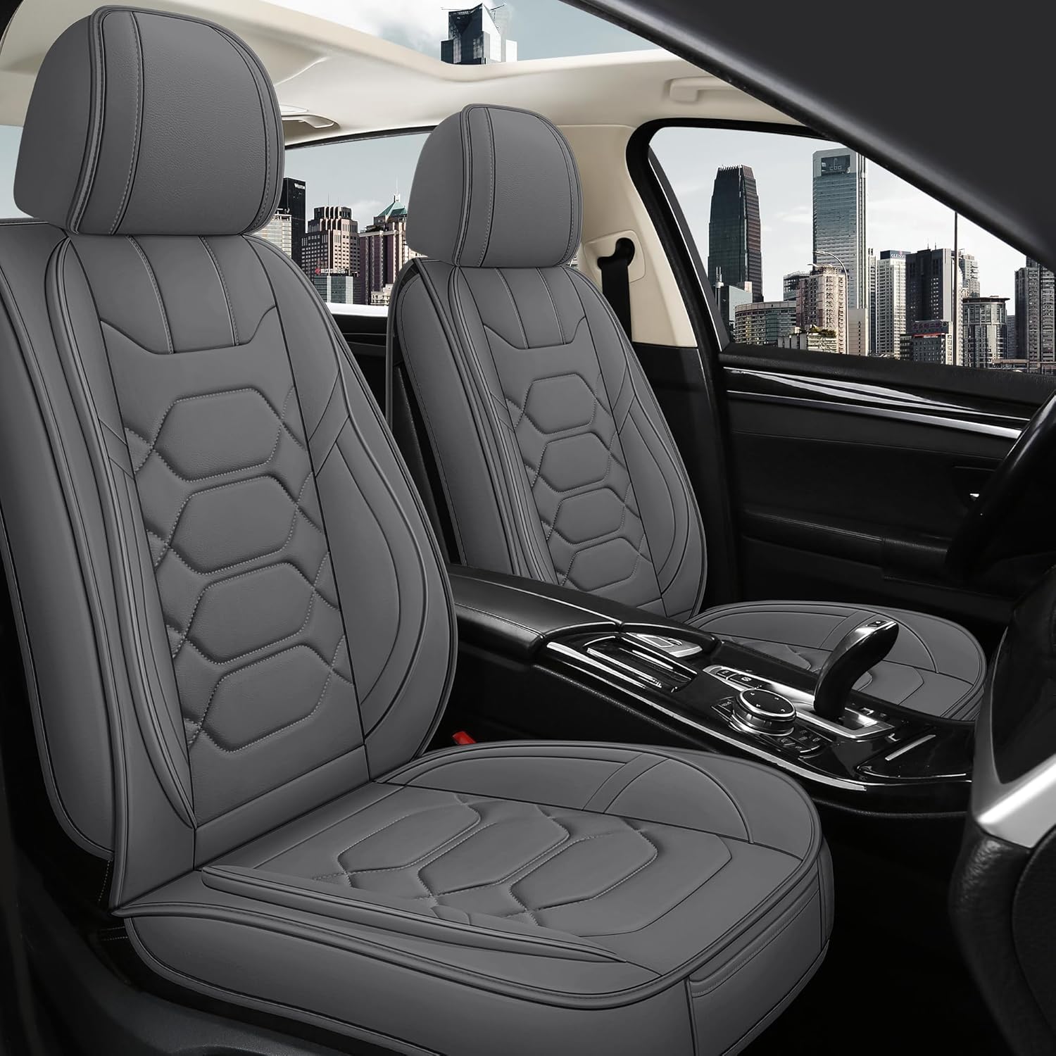 Pariitadin Leather Car Seat Covers, Special Waterproof Breathable Faux Leather A...