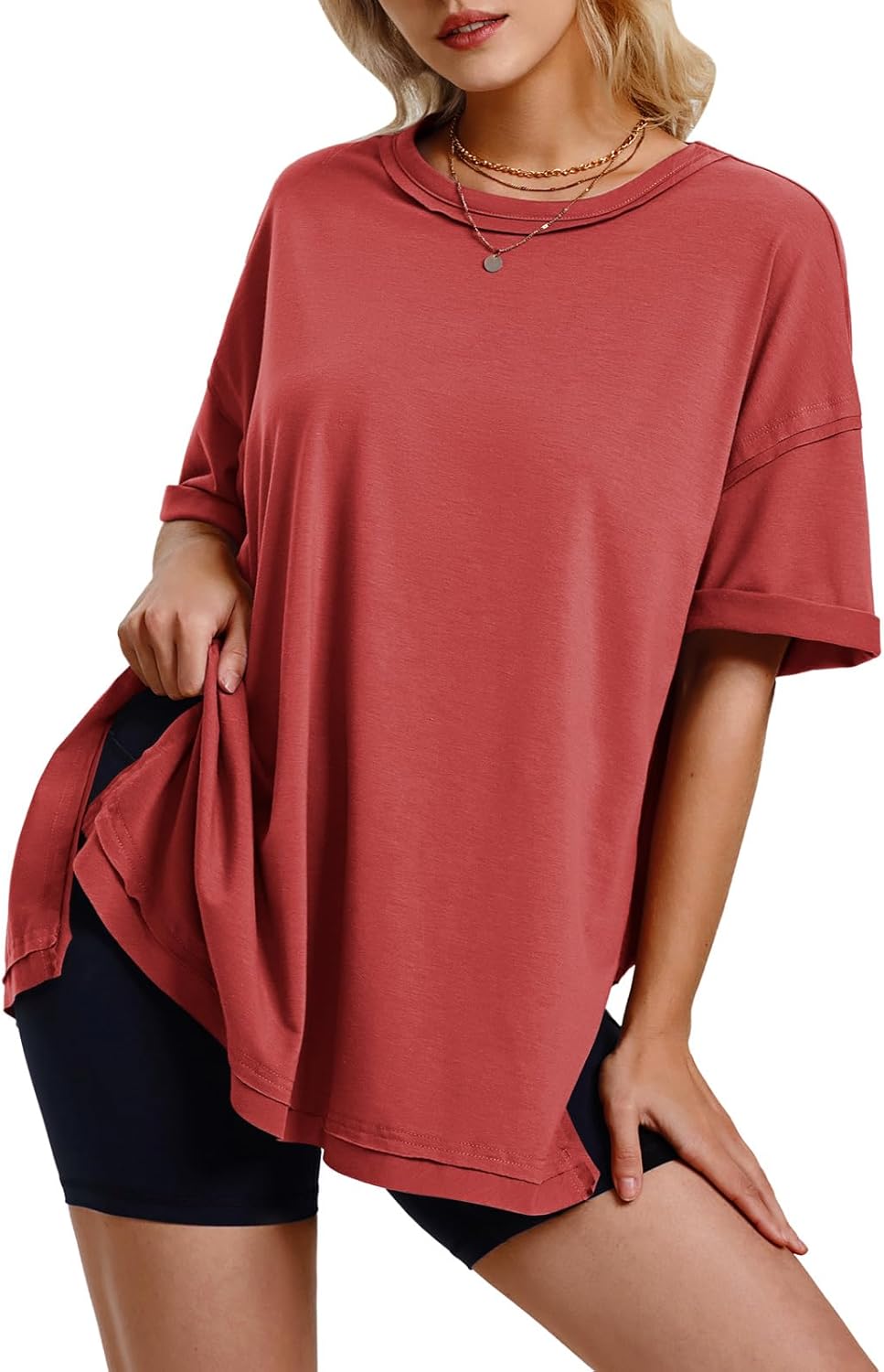 EXLURA Womens Summer Oversized T Shirts 2024 Casua...