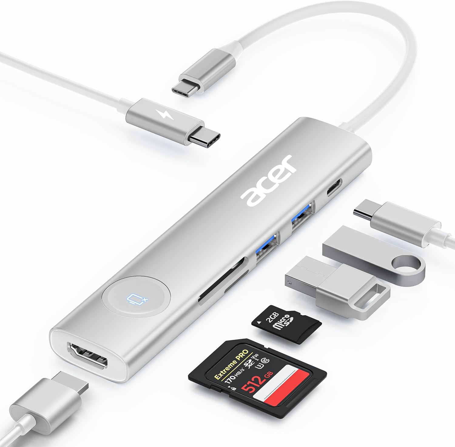 Acer USB C Hub, Special 7 in 1 USB C to HDMI Adapter, Innovative Adapter with 2...