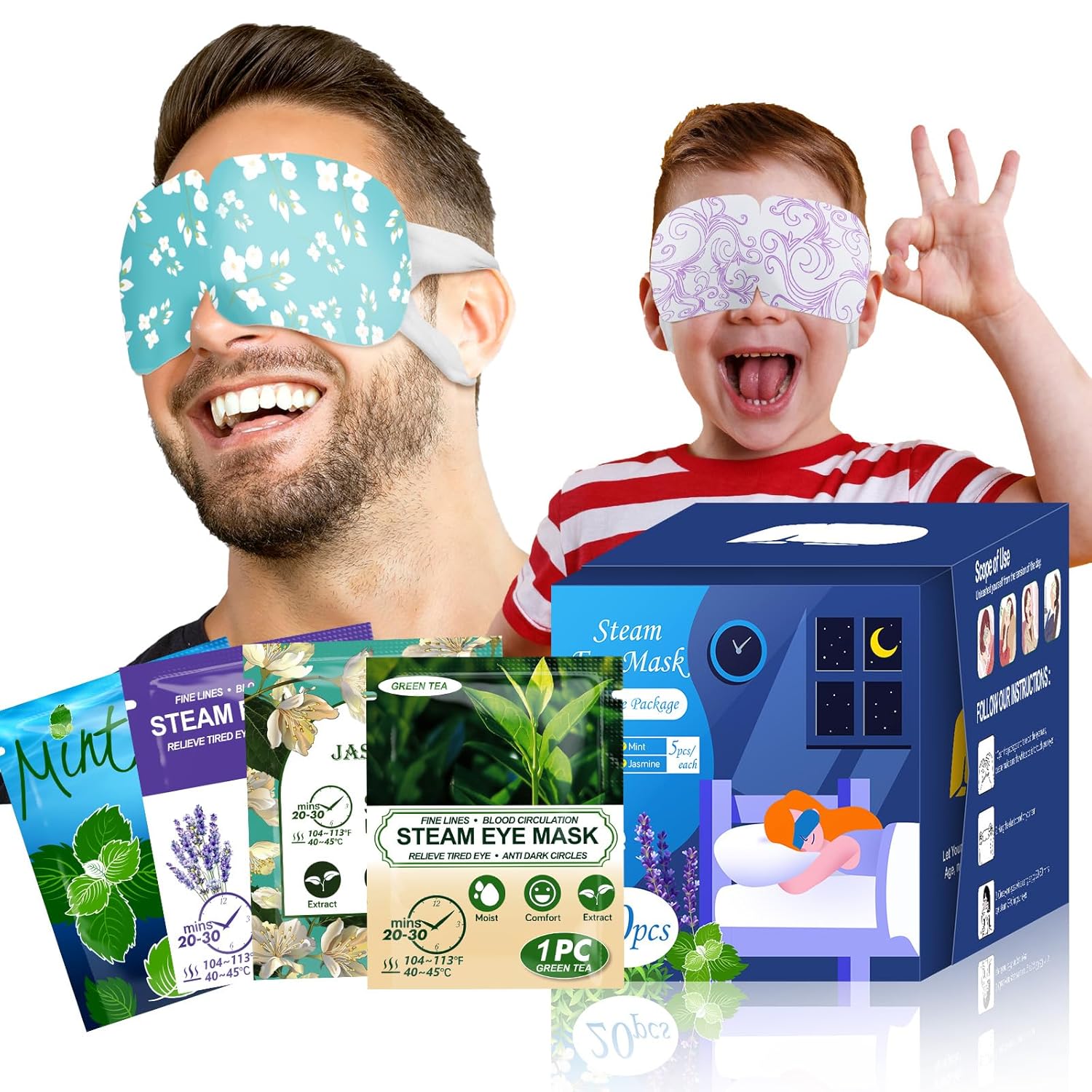 20-Pack Steam Eye Masks, Special Warm Eye Mask for Dry Eyes, Innovative Relief f...