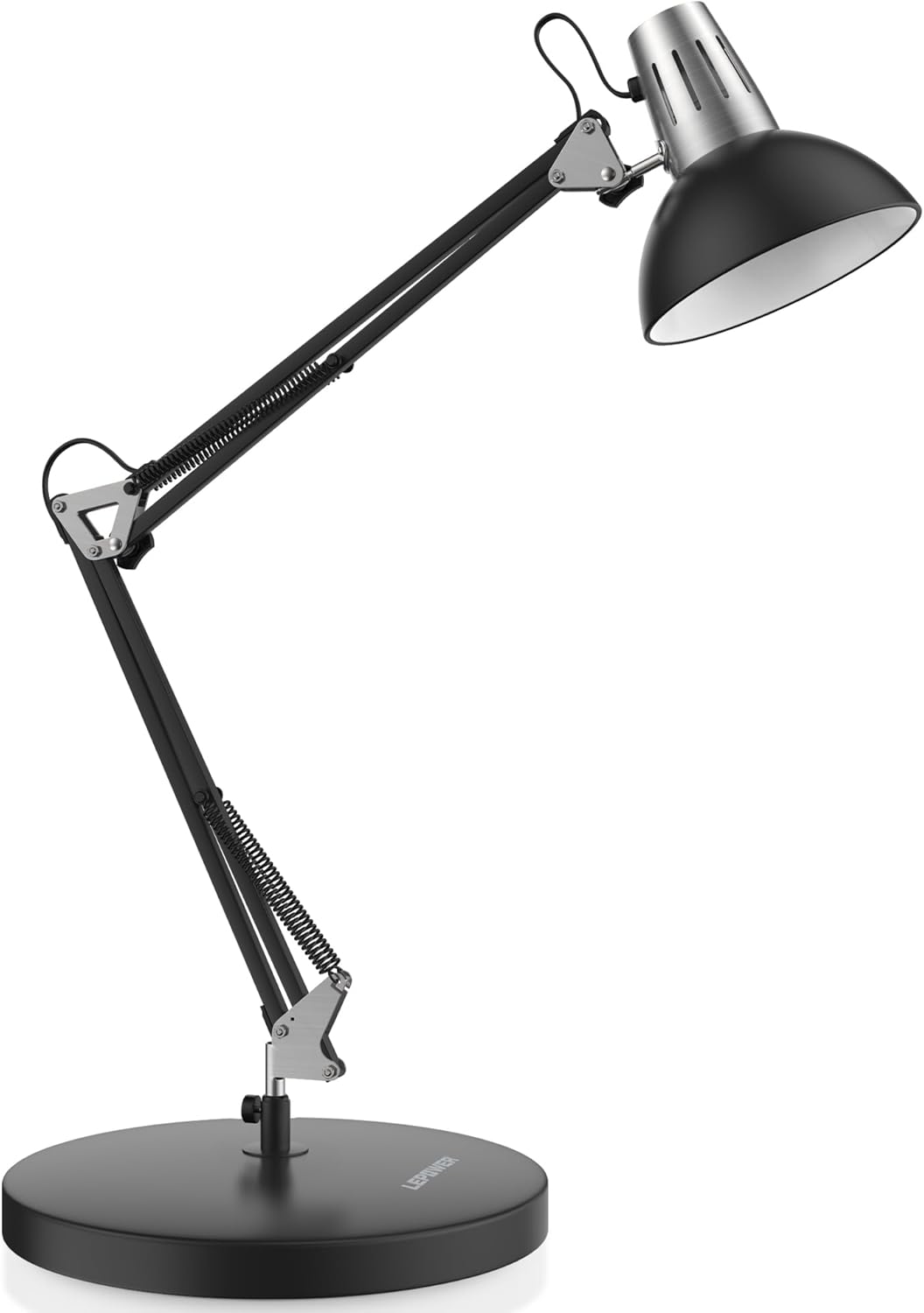 LEPOWER Metal Desk Lamp, Adjustable Goose Neck Architect Table Lamp with On/Off...