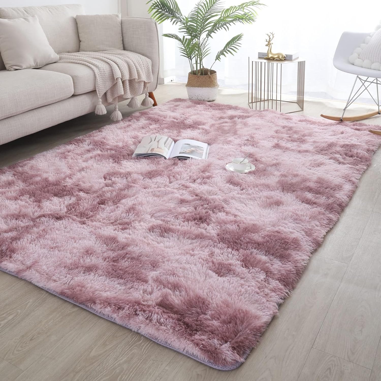 lekeplus Rugs Living Room Large Rugs Bedroom Anti Skid Rug Shaggy Soft Rug for L...