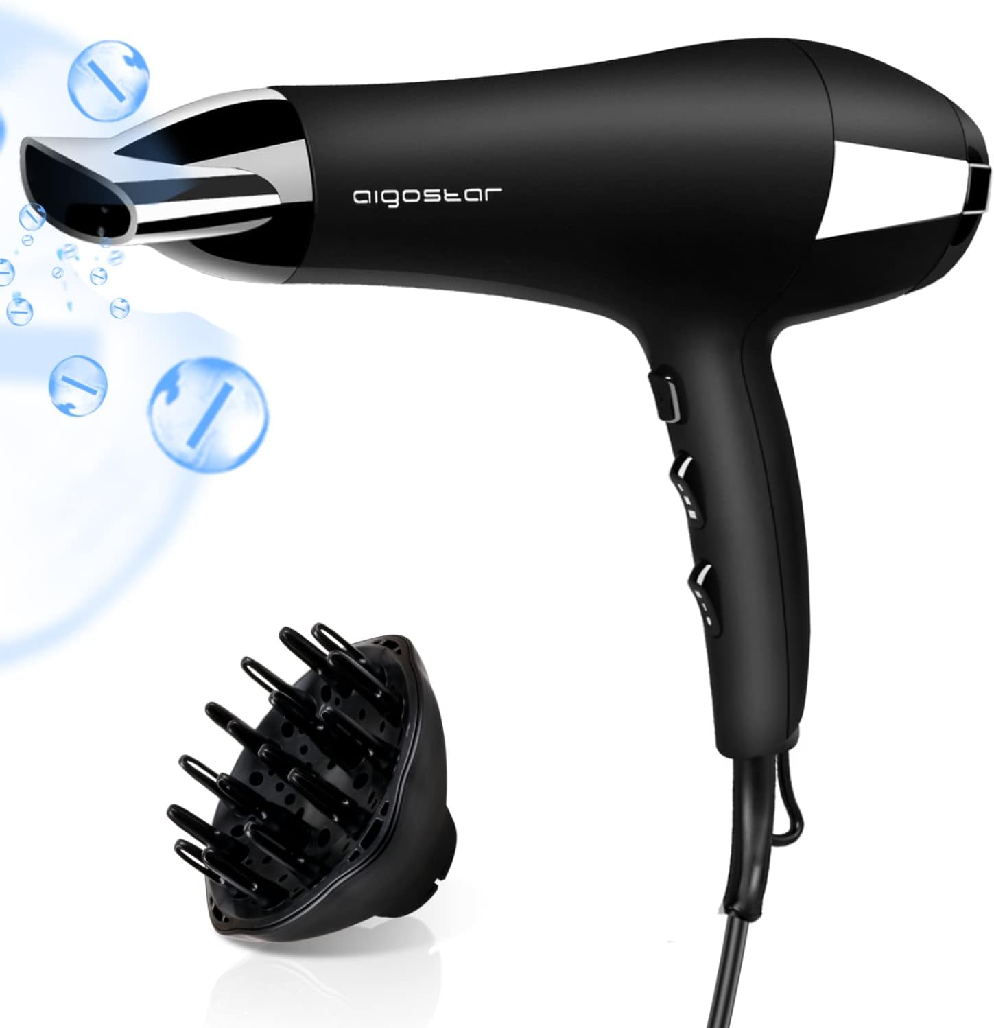 Aigostar 2400W Powerful Ionic Hair Dryer, Professional Negative Ions Hairdryer w...
