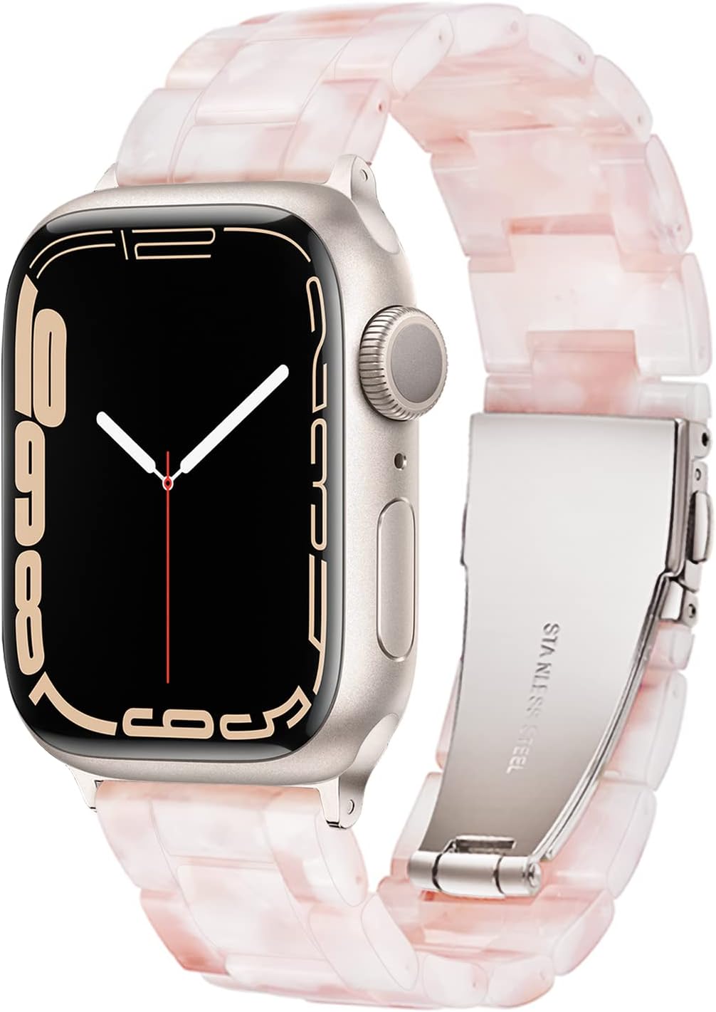 Light Apple Watch Band-Fashion Resin iWatch Bands Bracelet Compatible with Stain...