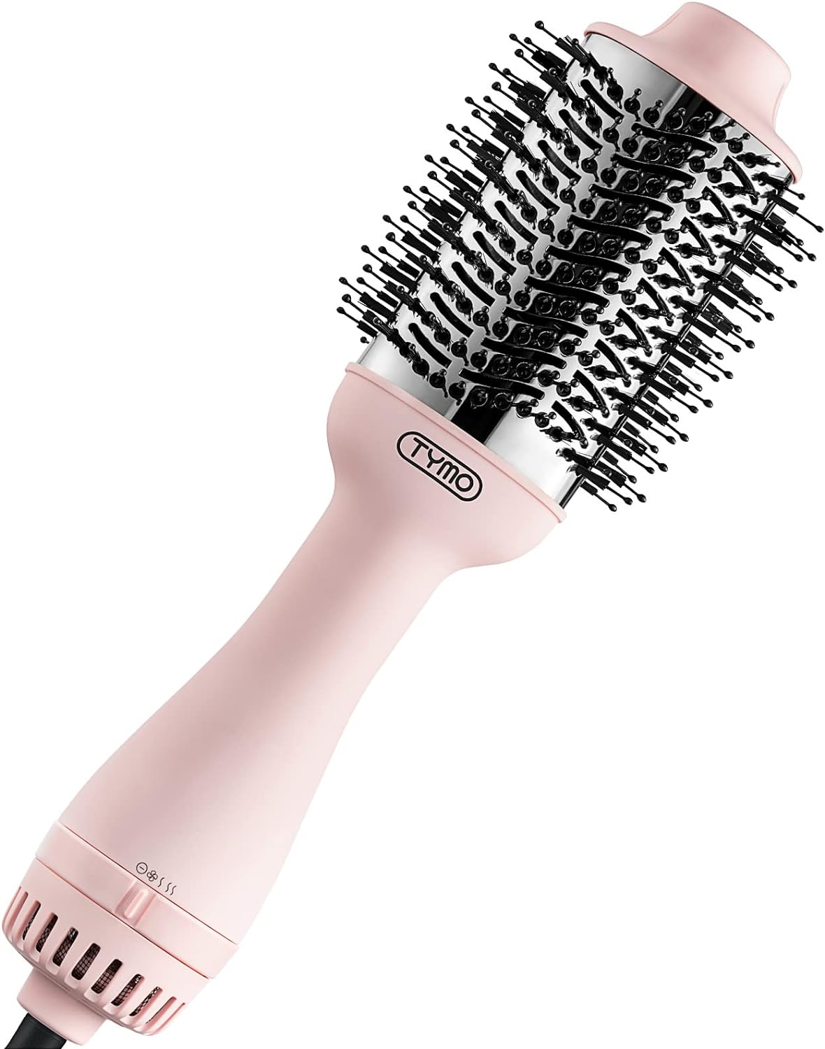 TYMO Pink Volumizer Hair Dryer Brush with Titanium Barrel, 1200W, 3 Speeds, Nylo...