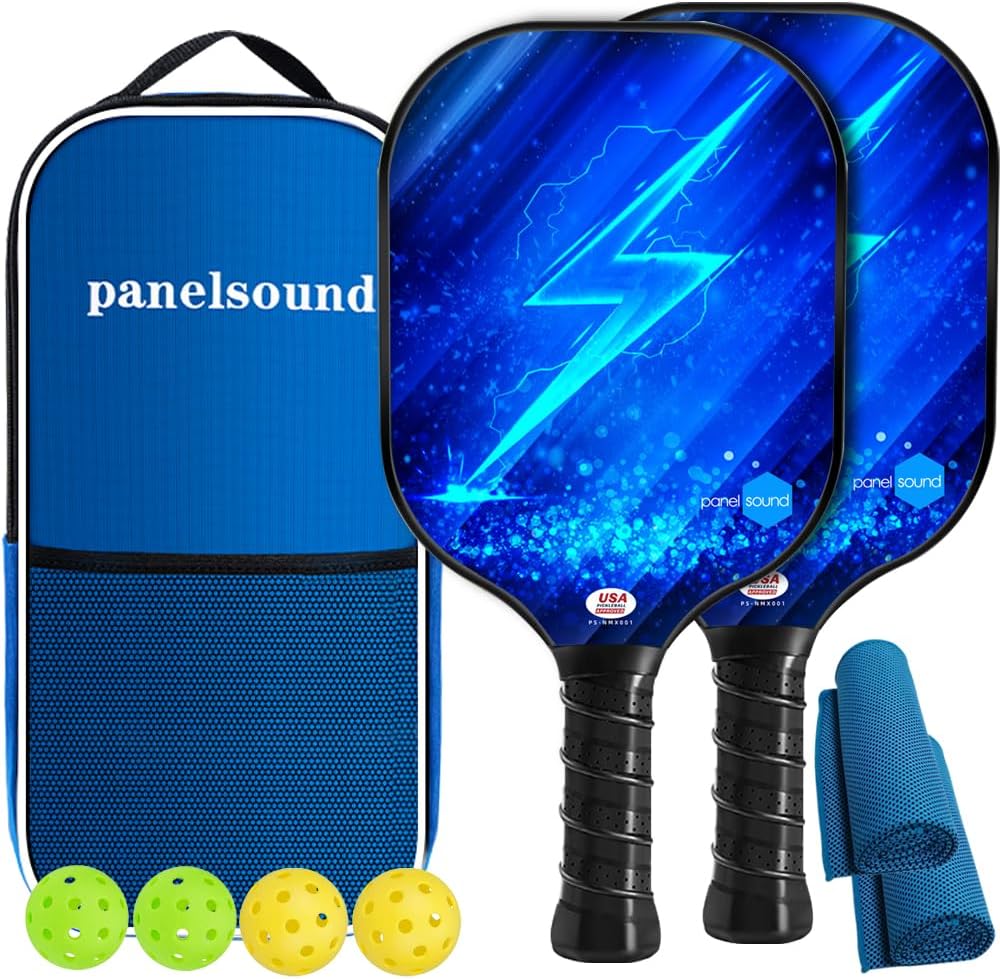 Pickleball Paddles, USAPA Approved Graphite Carbon Fiber/Fiberglass Pickleball S...