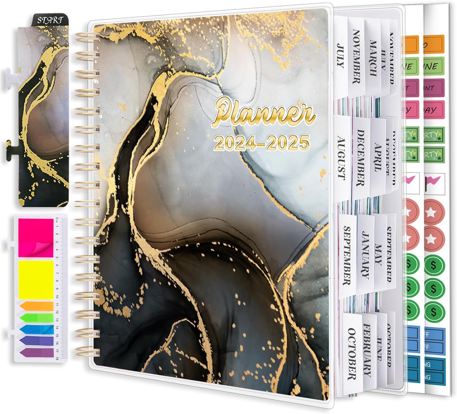 Planner 2024-2025 7.9" x 9.8", Large 18 Months Academic Daily Weekly Monthly Pla...