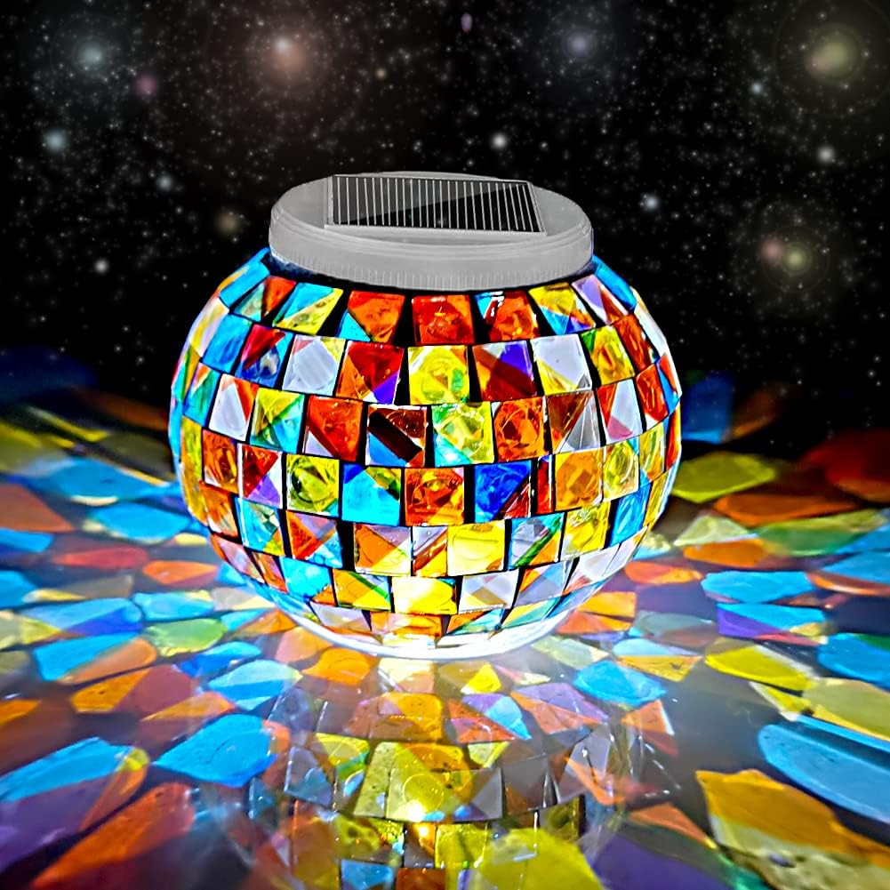 Aukora Color Changing Solar Powered Glass Ball Garden Lights, Table Lights Water...
