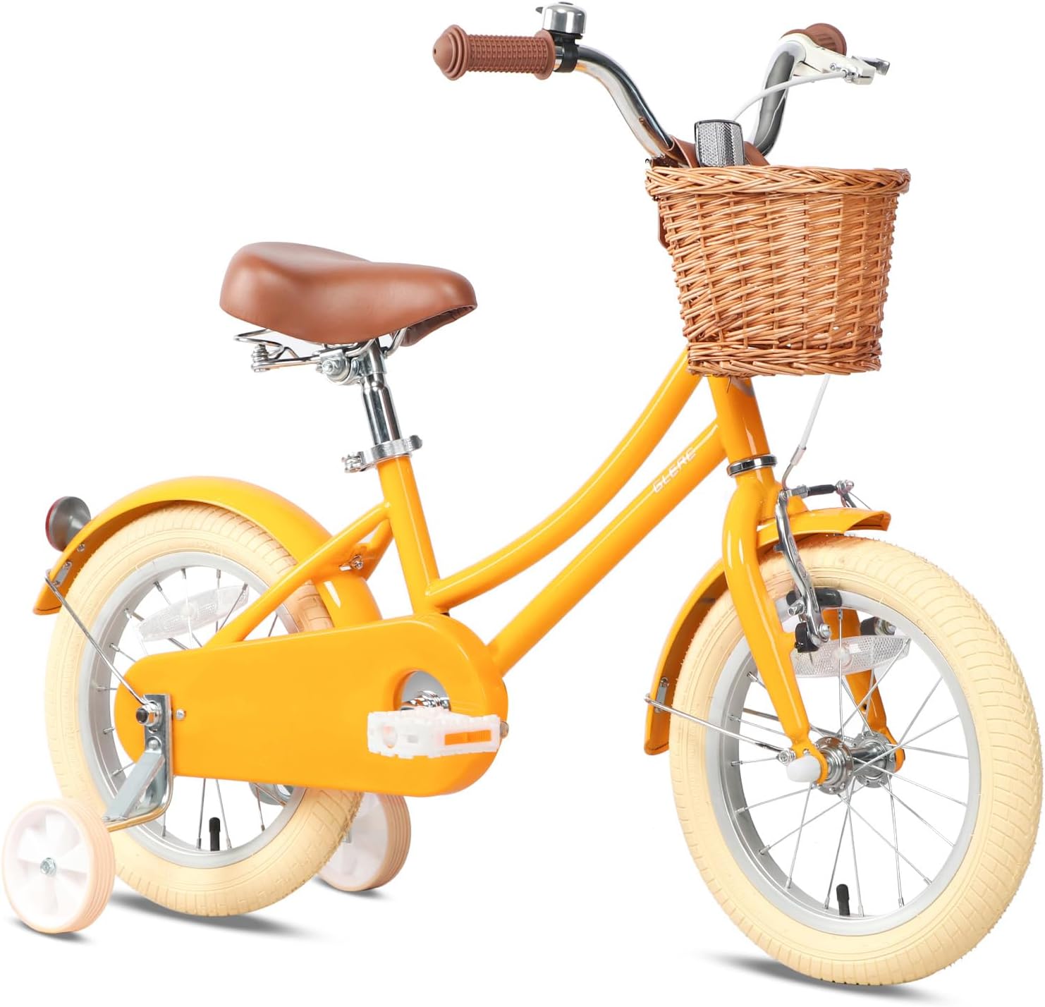 Little Molly 12-20 inch Kids Retro Cruiser Bike for 2-13 Year Old with Wicker Ba...