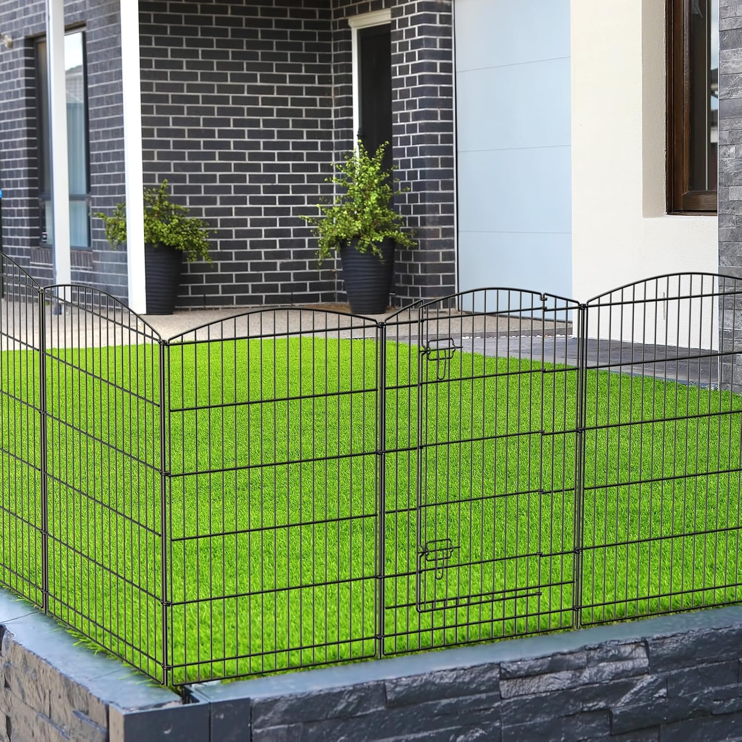 INJOPEXI Decorative Garden Fence, Special Animal Barrier Fences with 5 Panels an...