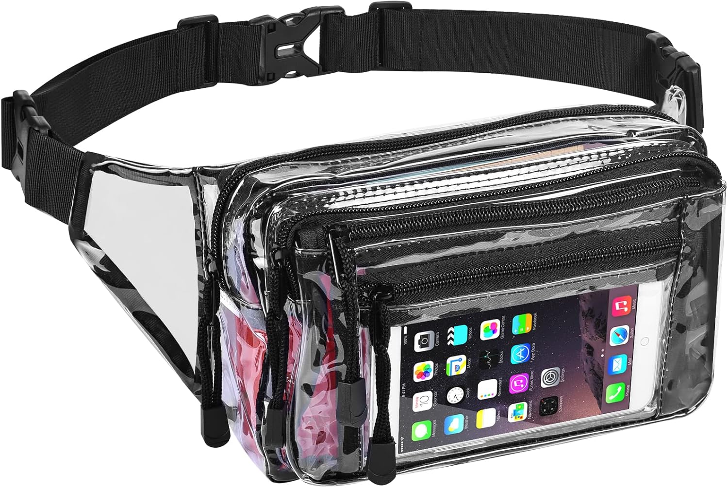 Clear Bag Stadium Approved Clear Fanny Pack for Women for Work,Multi-purpose Wai...