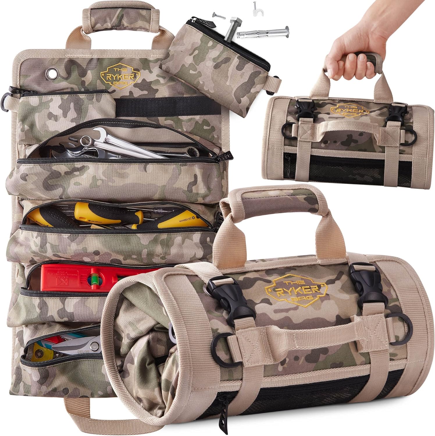 The Ryker Bag Tool Organizer - Small Tool Bag with Zipper, ToolBag W/2 Detachabl...